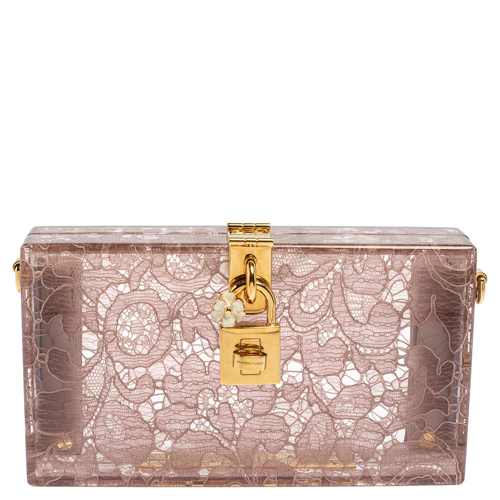 مملوكة مسبقًا Dolce & Gabbana Pink Acrylic Lace Dolce Box Bag