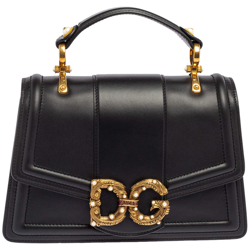 Dolce & Gabbana Black Leather DG Amore Top Handle Bag Dolce & Gabbana | TLC