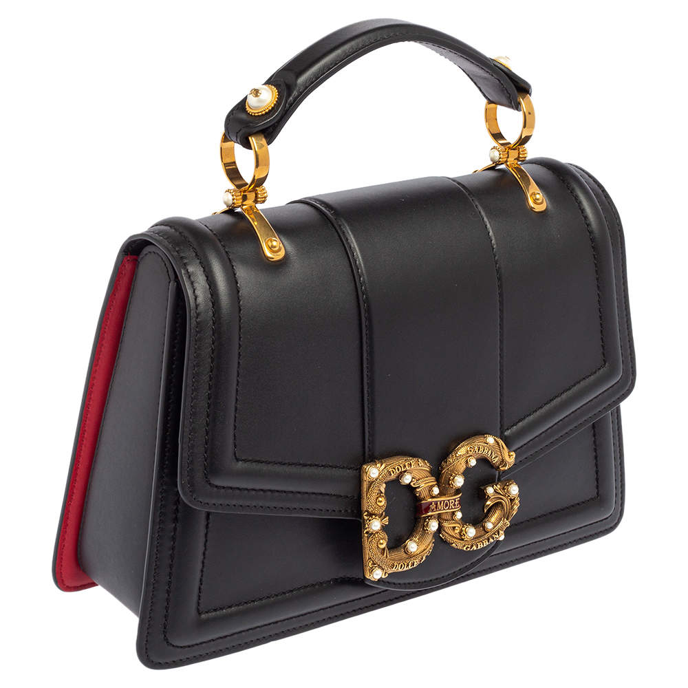 Dolce & Gabbana Black Leather DG Amore Top Handle Bag Dolce & Gabbana | TLC