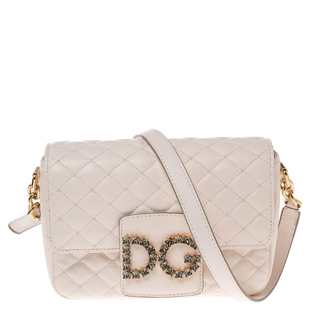 Dolce & Gabbana White Quilted Leather Millennials Shoulder Bag Dolce ...