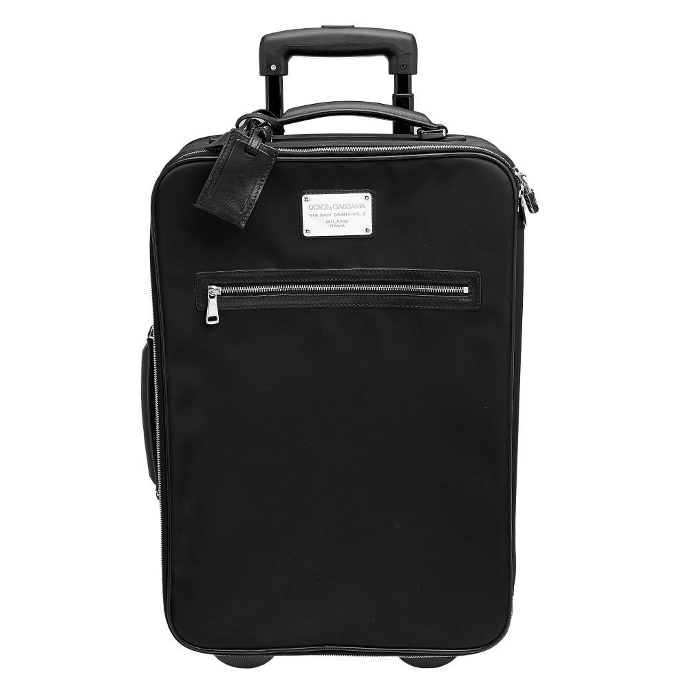 مملوكة مسبقًا Dolce & Gabbana Black Nylon Trolley Luggage
