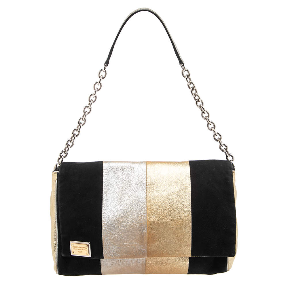 Dolce & Gabbana Tri Color Stripe Suede and Leather Miss Martini Shoulder  Bag Dolce & Gabbana | TLC