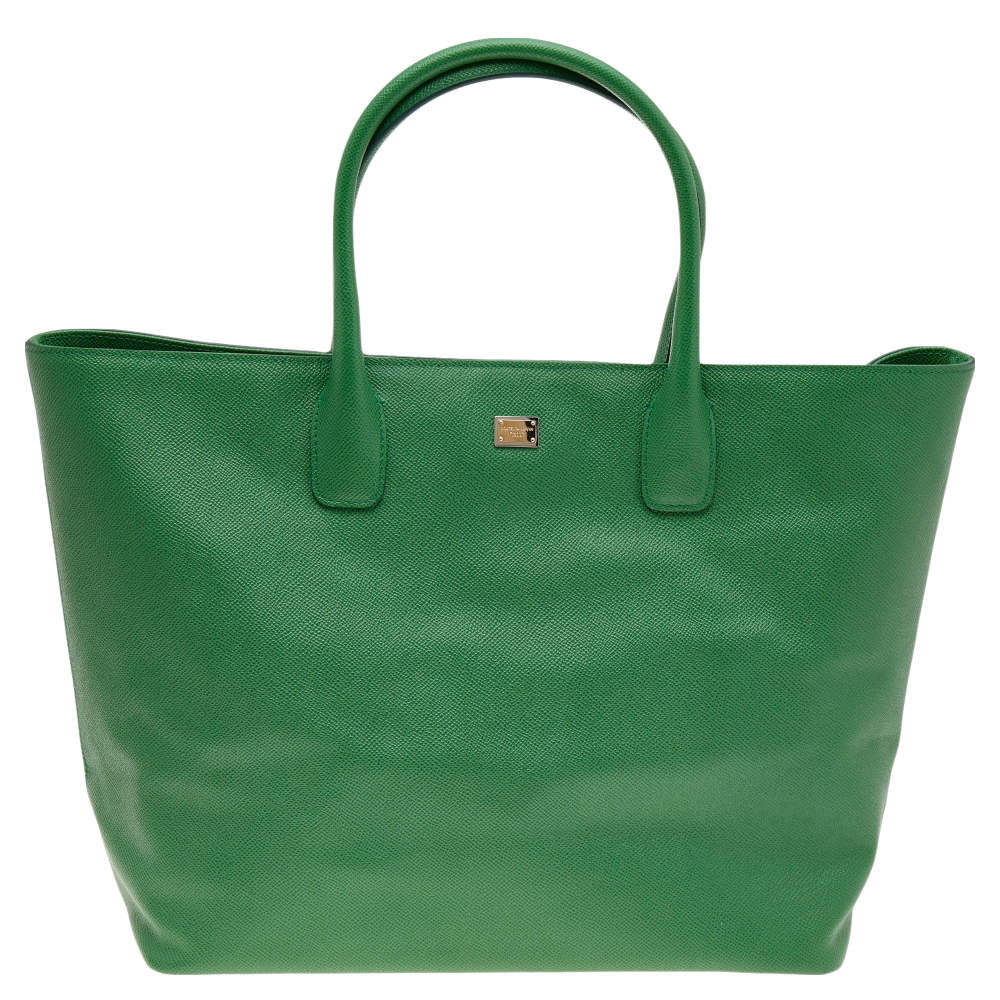 Dolce & Gabbana Green Leather Miss Alma Tote