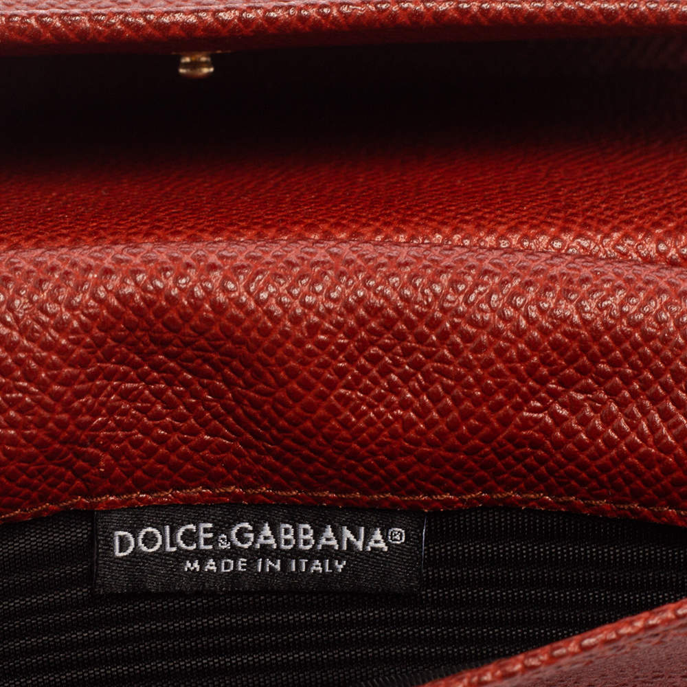 Dolce & Gabbana Brick Red Dauphine Leather Sicily Von Wallet on Chain Dolce  & Gabbana | The Luxury Closet