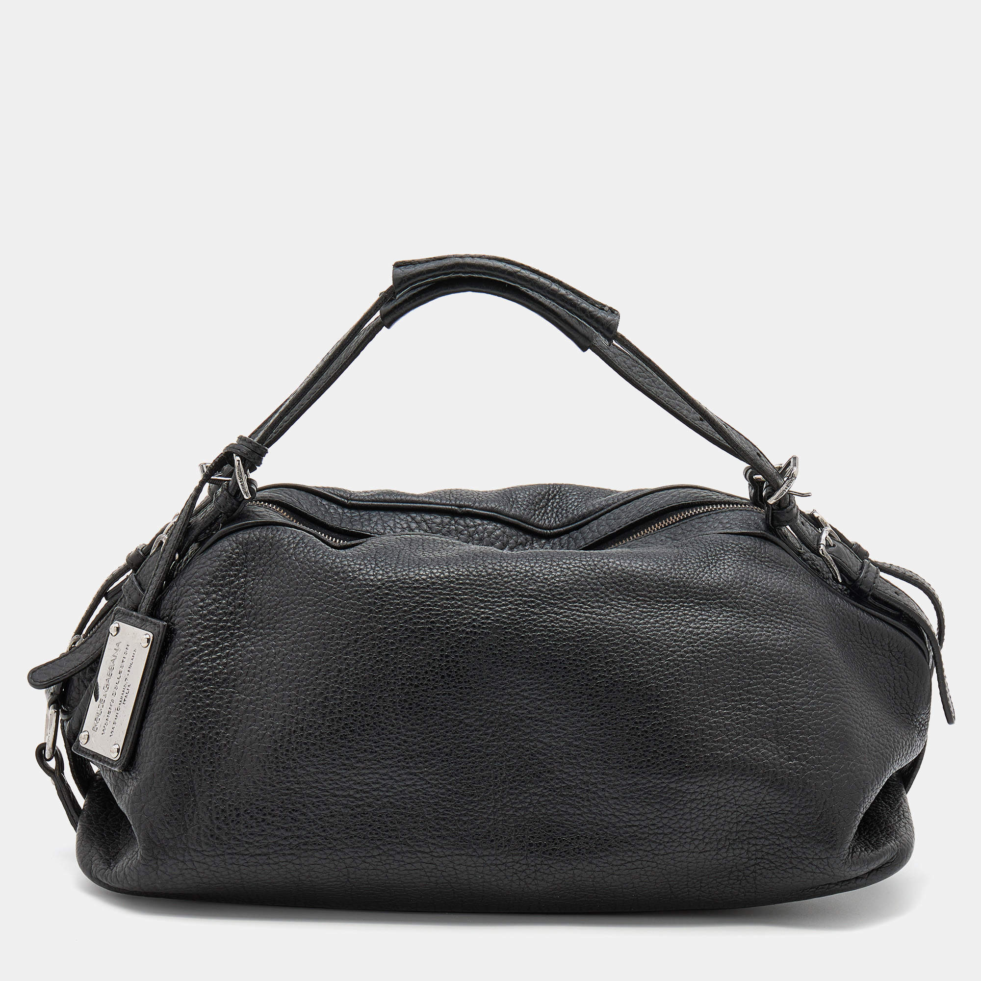 Pre Owned Dolce & Gabbana Black Leather Miss Bunny Shoulder Bag