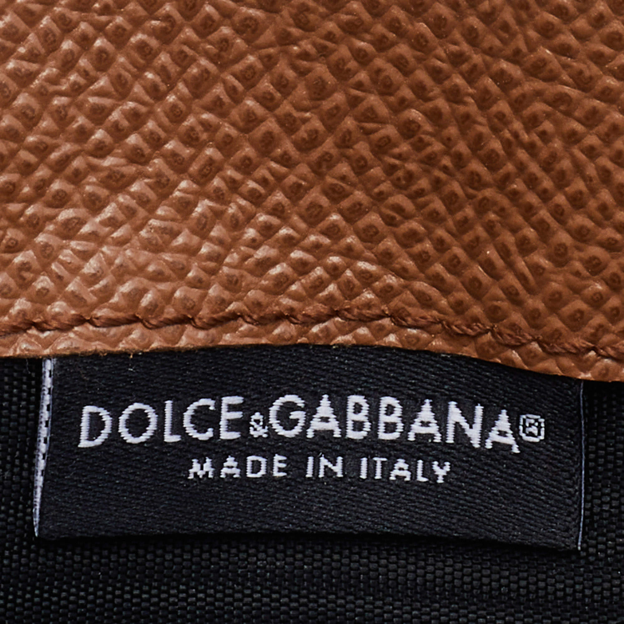 Pre Owned Dolce & Gabbana Brown Leather Miss Sicily Von Wallet on Chain