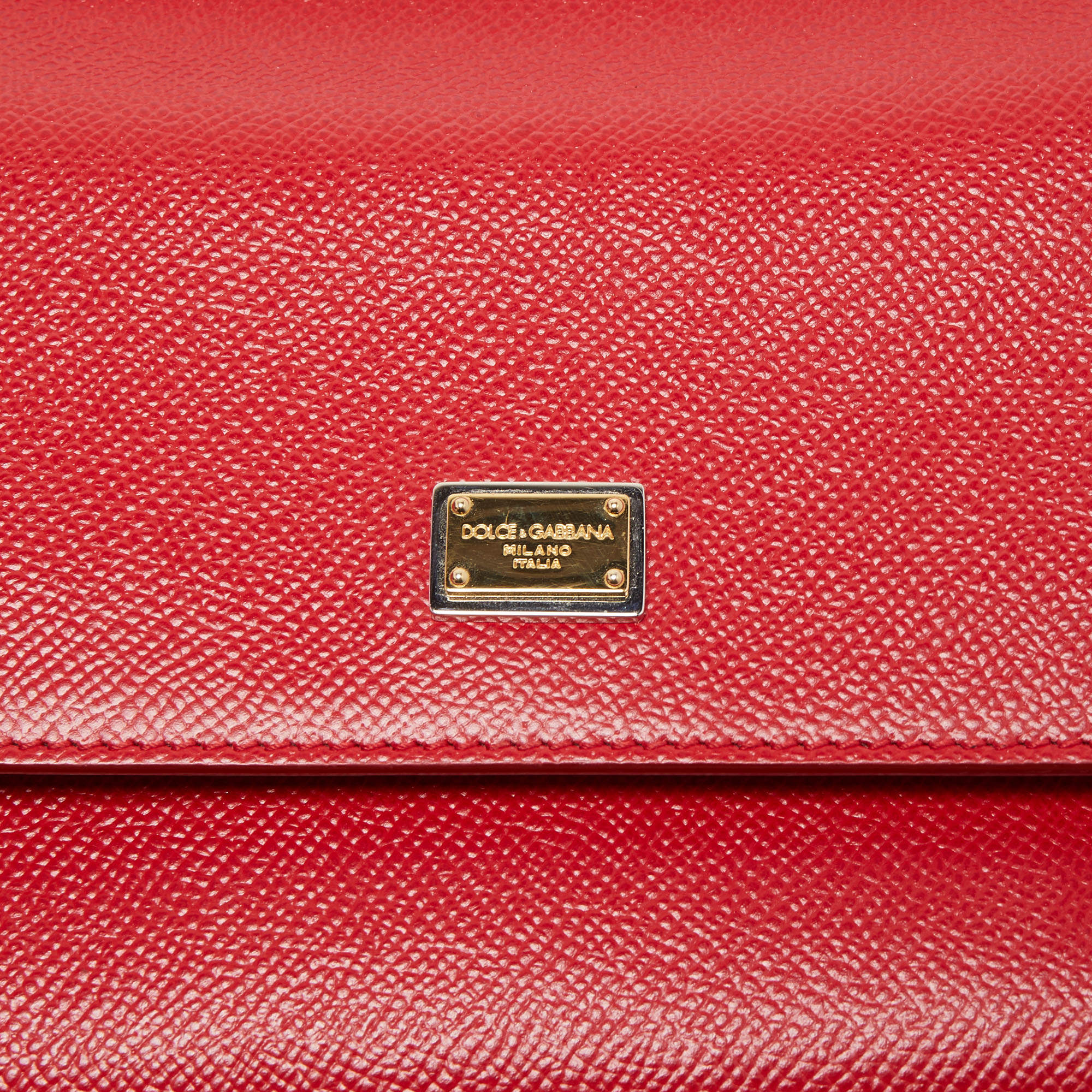 Dolce Gabbana Red Leather Soft Miss Sicily Bag - ShopperBoard