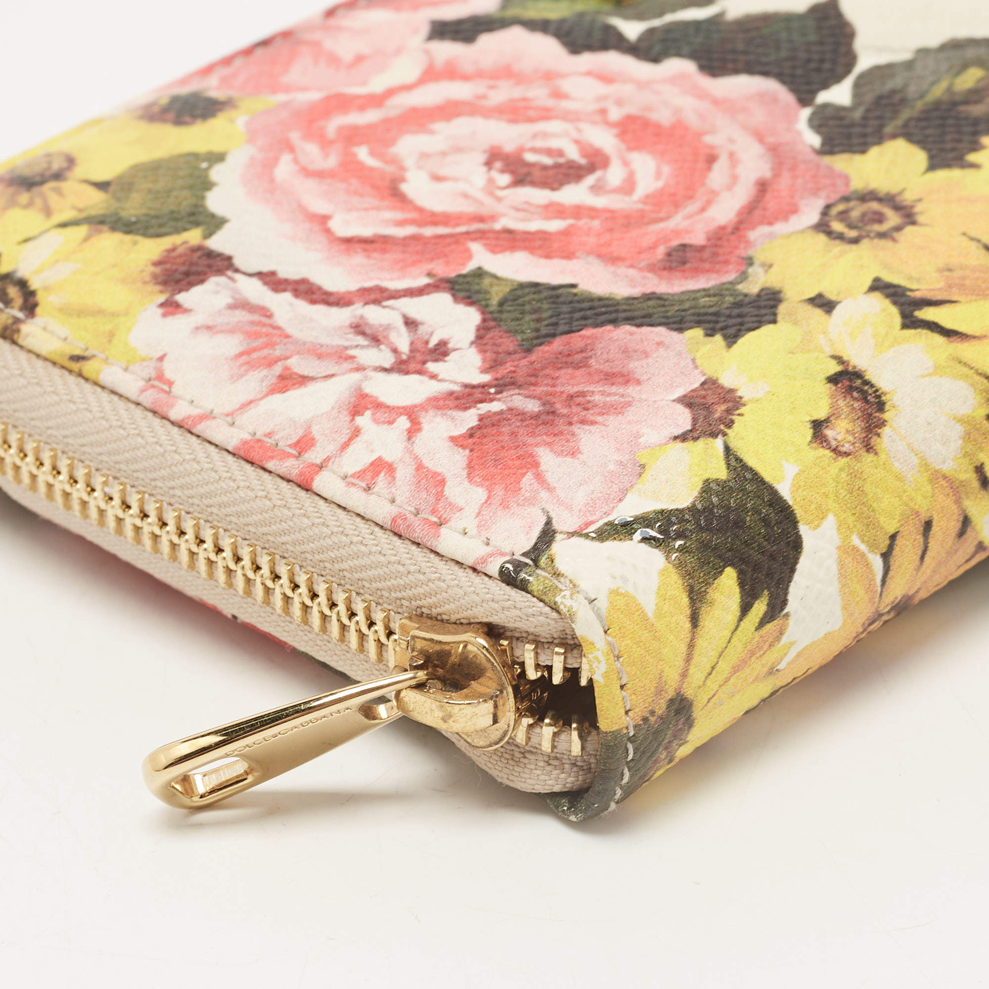 Dolce & Gabbana Leather Rose Print Zip Around Wallet (LRZ) 144010013165 RP