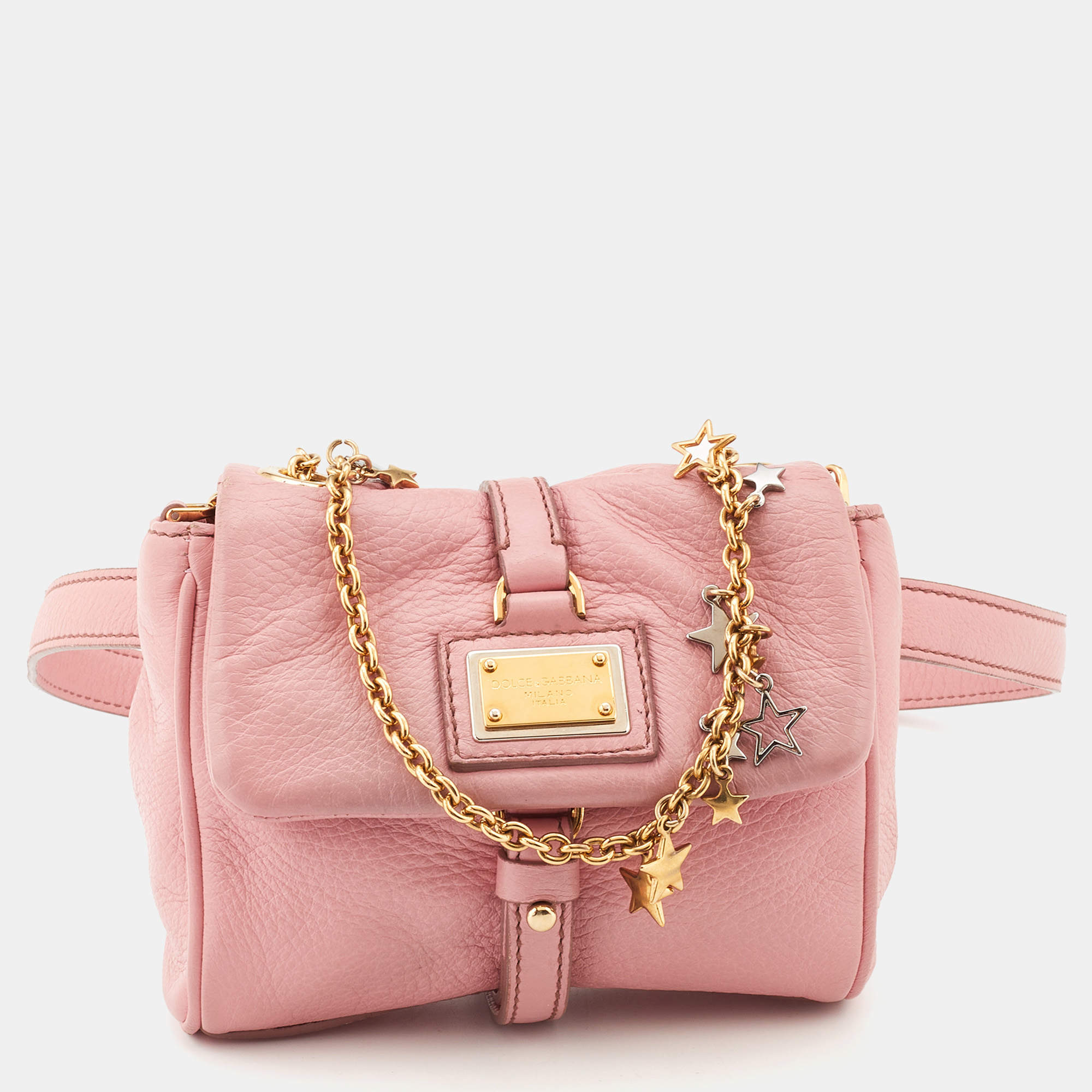 Dolce & Gabbana Pink Leather Belt Bag