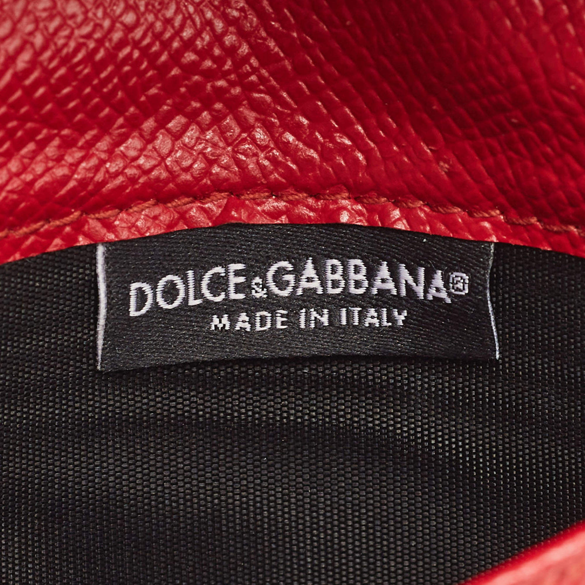 Dolce & Gabbana Brick Red Dauphine Leather Sicily Von Wallet on