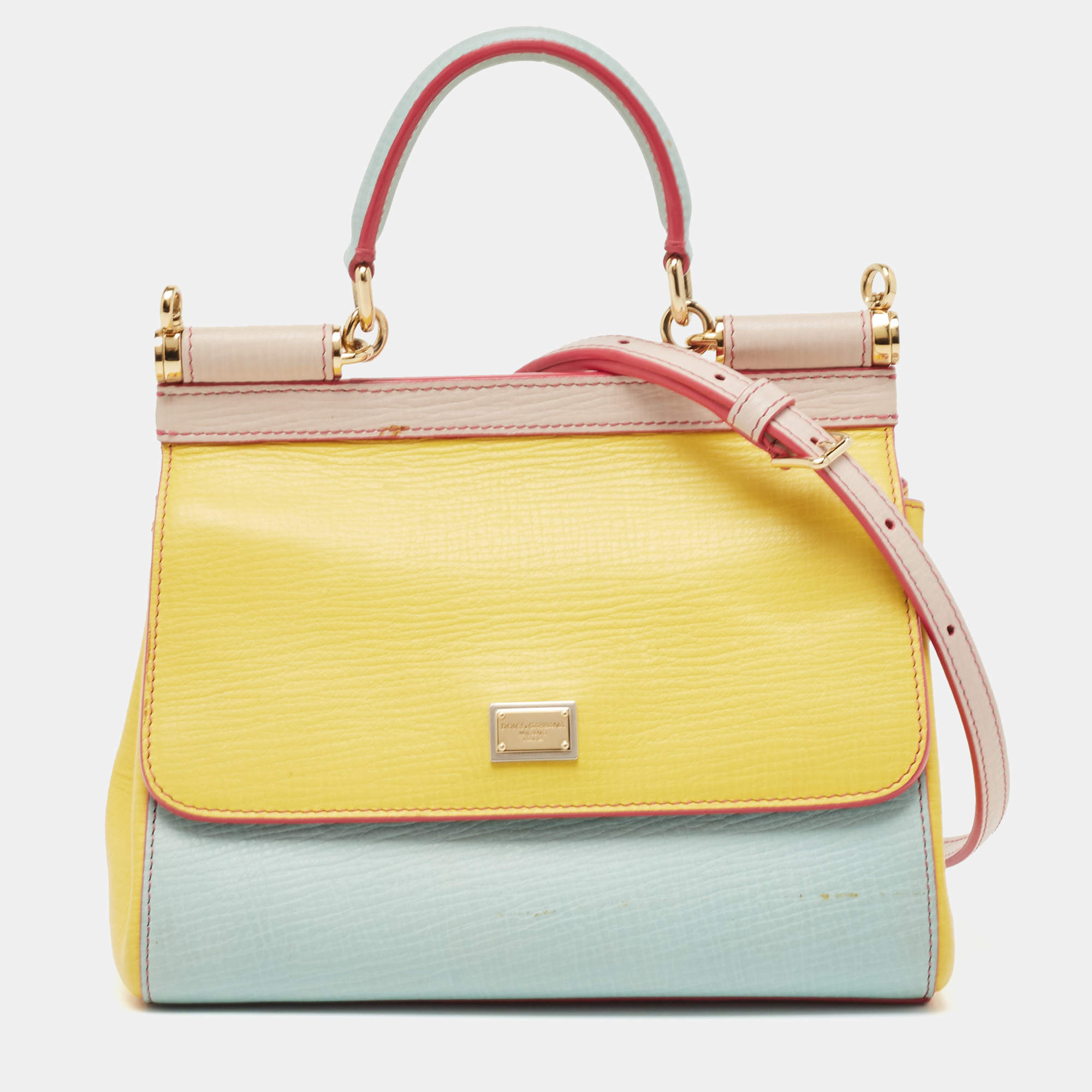Dolce & Gabbana Multicolor Leather Small Miss Sicily Top Handle Bag