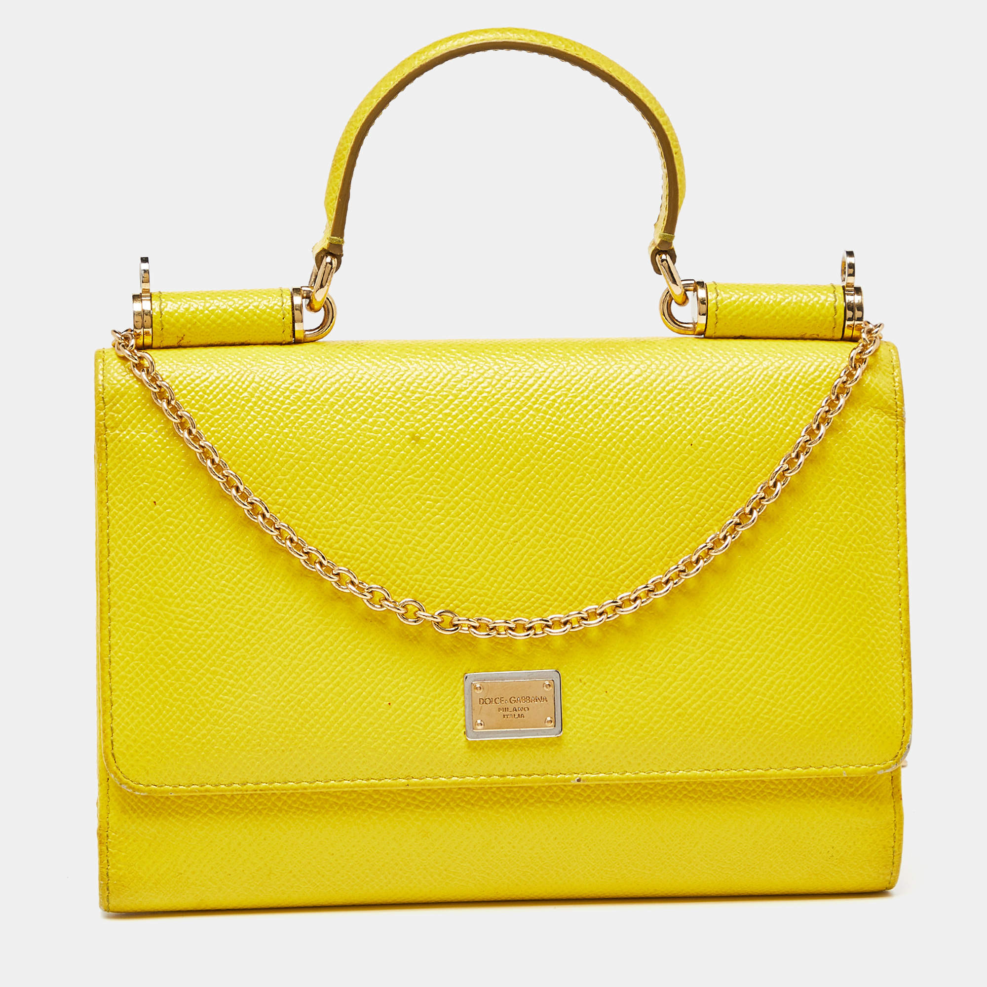 Dolce & Gabbana Yellow Leather Sicily Smart Gloss Wallet on