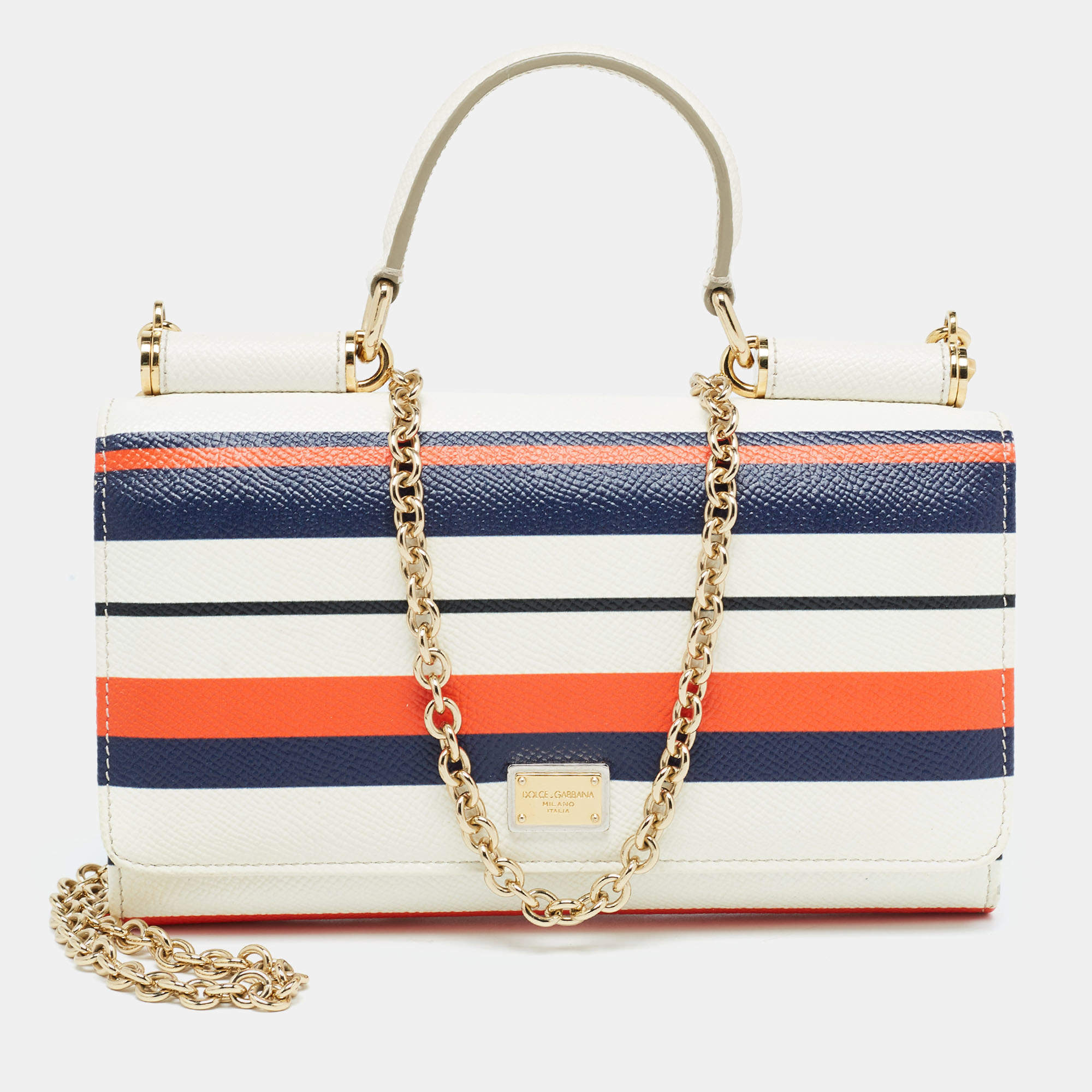 مملوكة مسبقًا Dolce & Gabbana Multicolor Leather Sicily Wallet on Chain