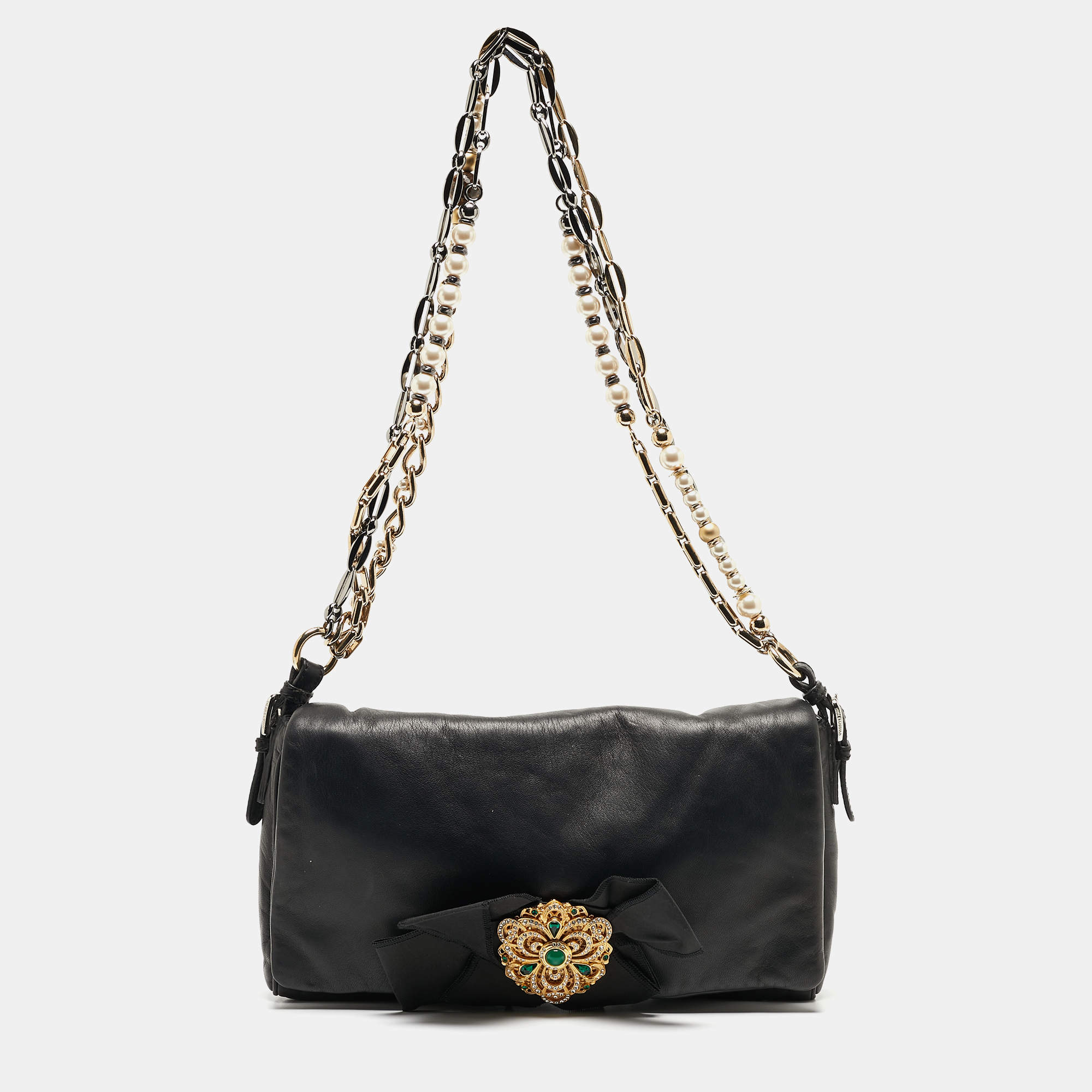 Pre Owned Dolce & Gabbana Black Leather Miss Duchessa Bag