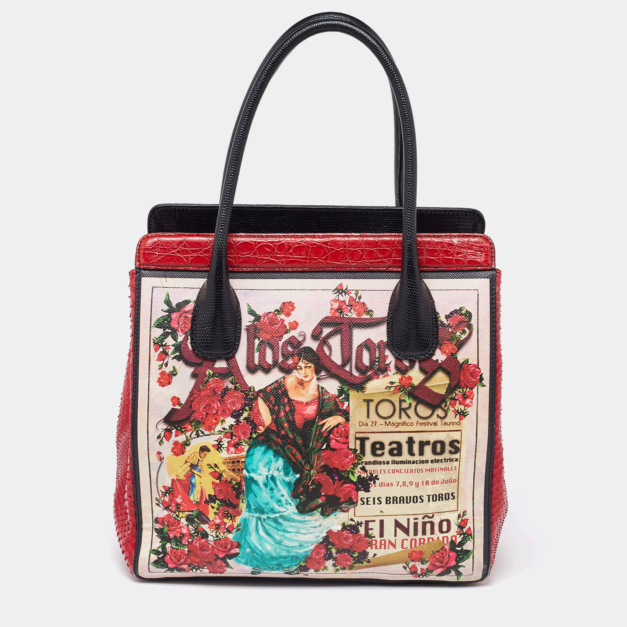 Dolce & Gabbana Multicolor Python,Alligator and Leather A Los Toros Tote