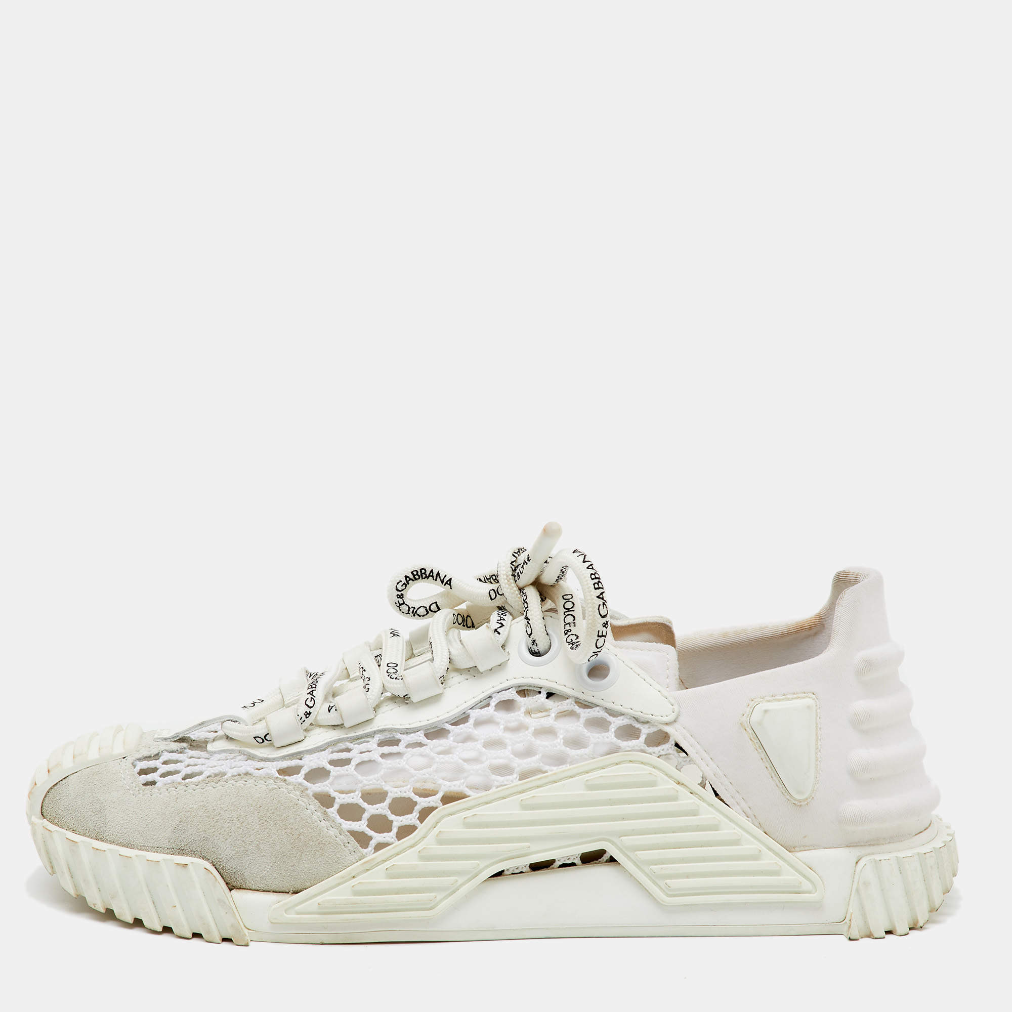 Dolce & Gabbana White Suede, Neoprene and Mesh NS1 Sneakers Size 36