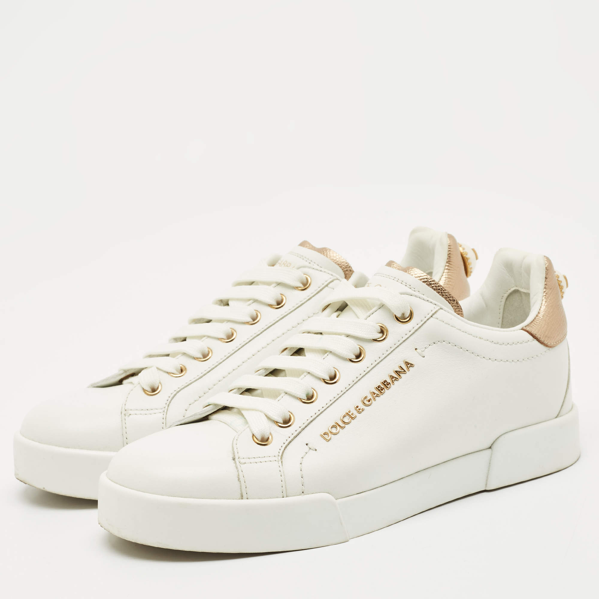 スニーカー DOLCE & GABBANA LACE AND SUEDE SNEAKERS Dolce & Gabbana White Space Double Lace Sneakers 38 – THE CLOSET