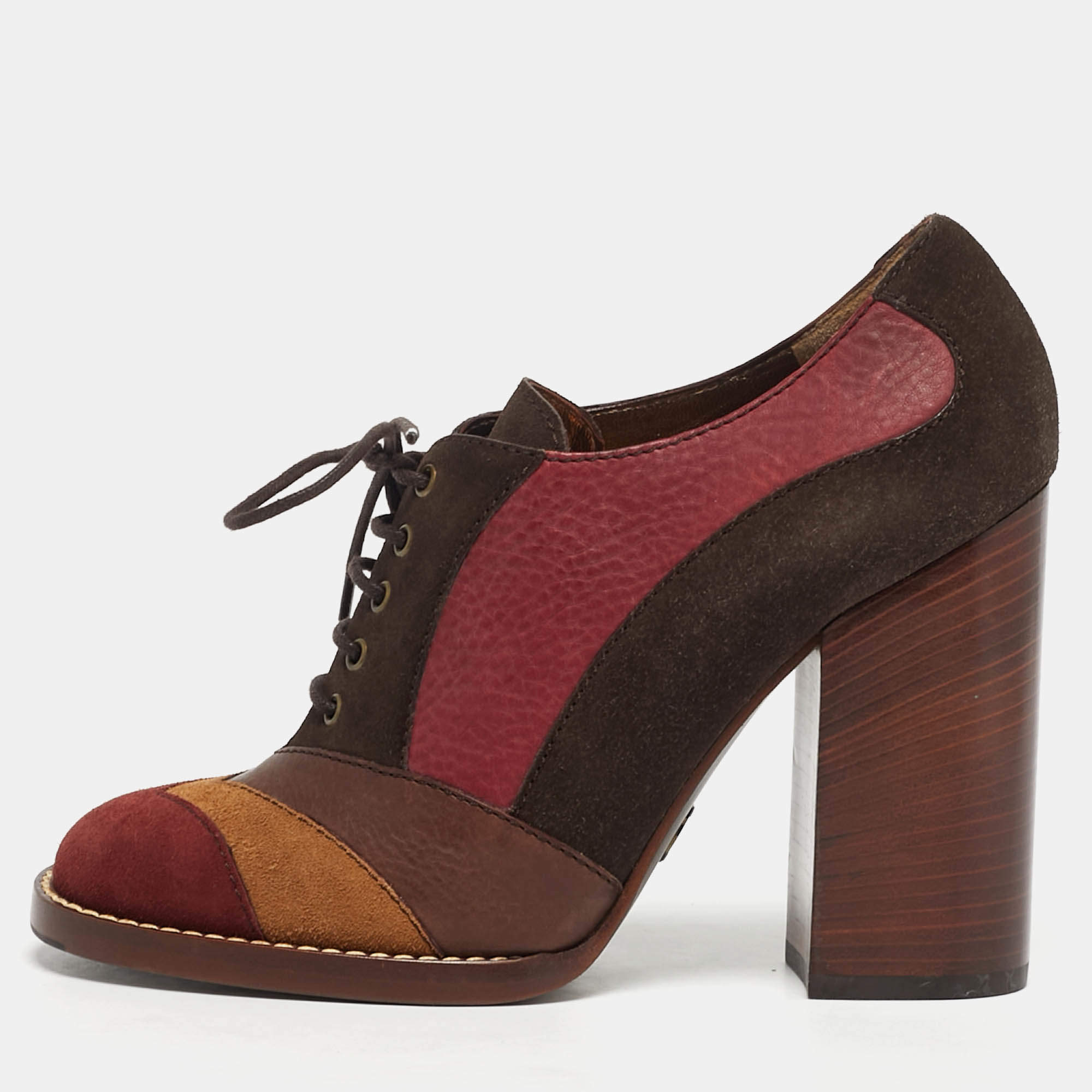 مملوكة مسبقًا Dolce & Gabbana Size 39 Multicolor Leather and Suede Booties