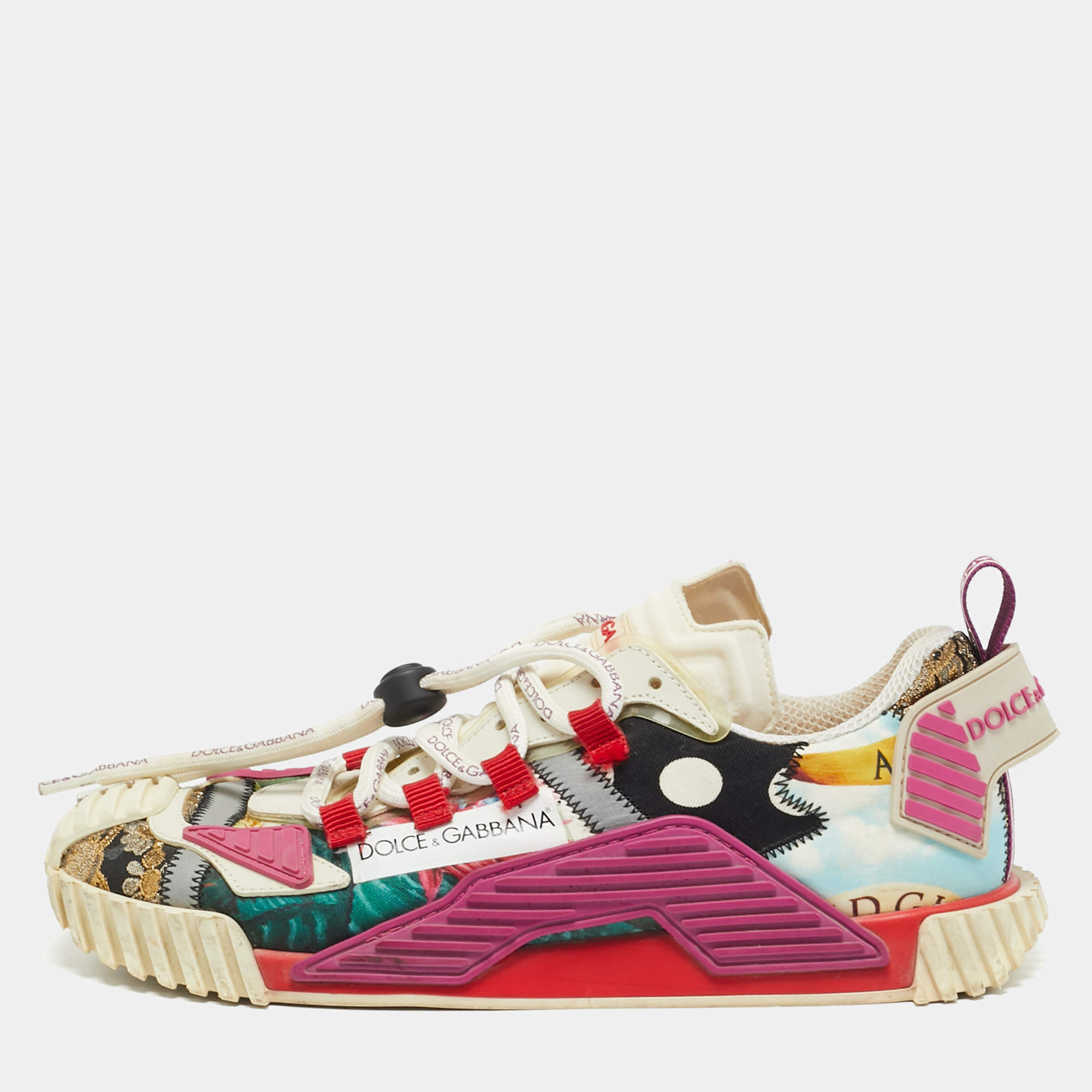 Pre Owned حذاء رياضي دولتشي أند غابانا إن أس1 جلد وقماش متعدد الألوان رقعات بعنق منخفض مقاس 41