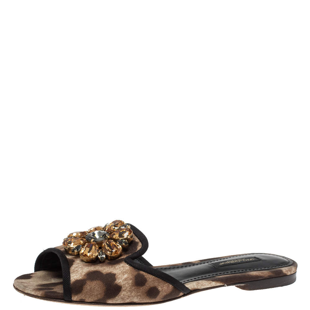 dolce and gabbana leopard slides