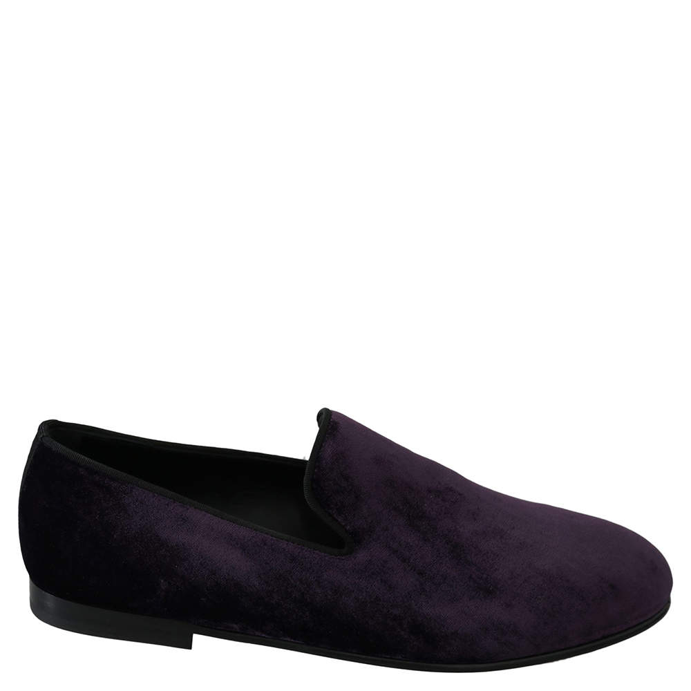 purple and black loafers