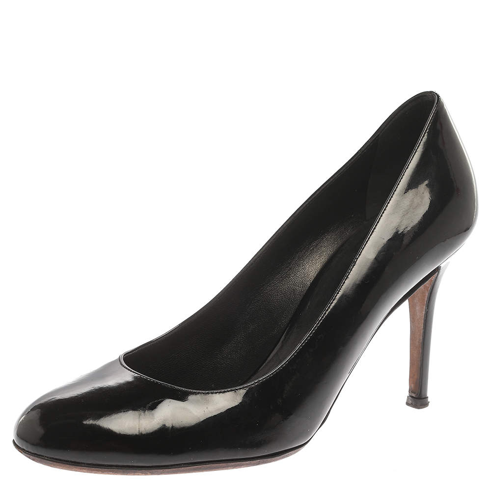 Pre Owned Dolce & Gabbana Black Patent Leather Round Toe Pumps Size 41