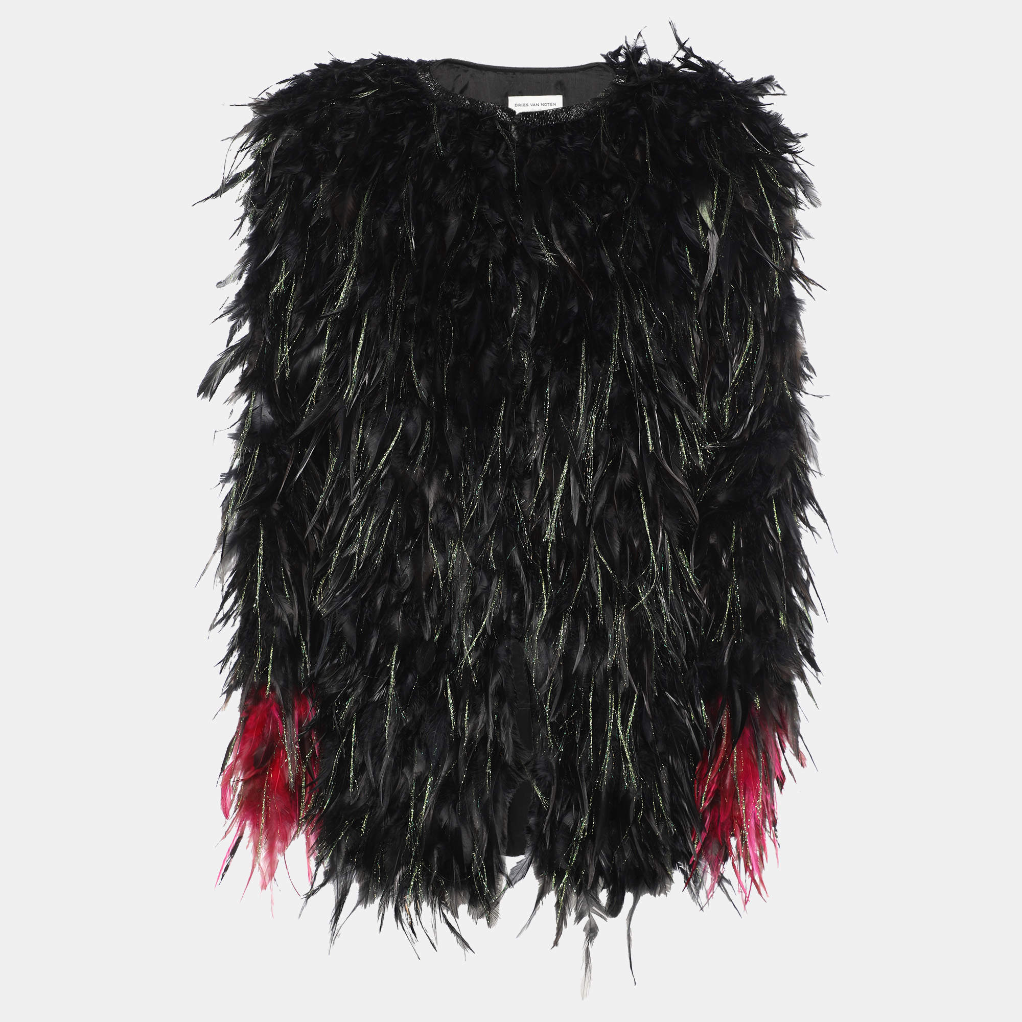 Dries van Noten Multicolor Feather Blend Roya Jacket M