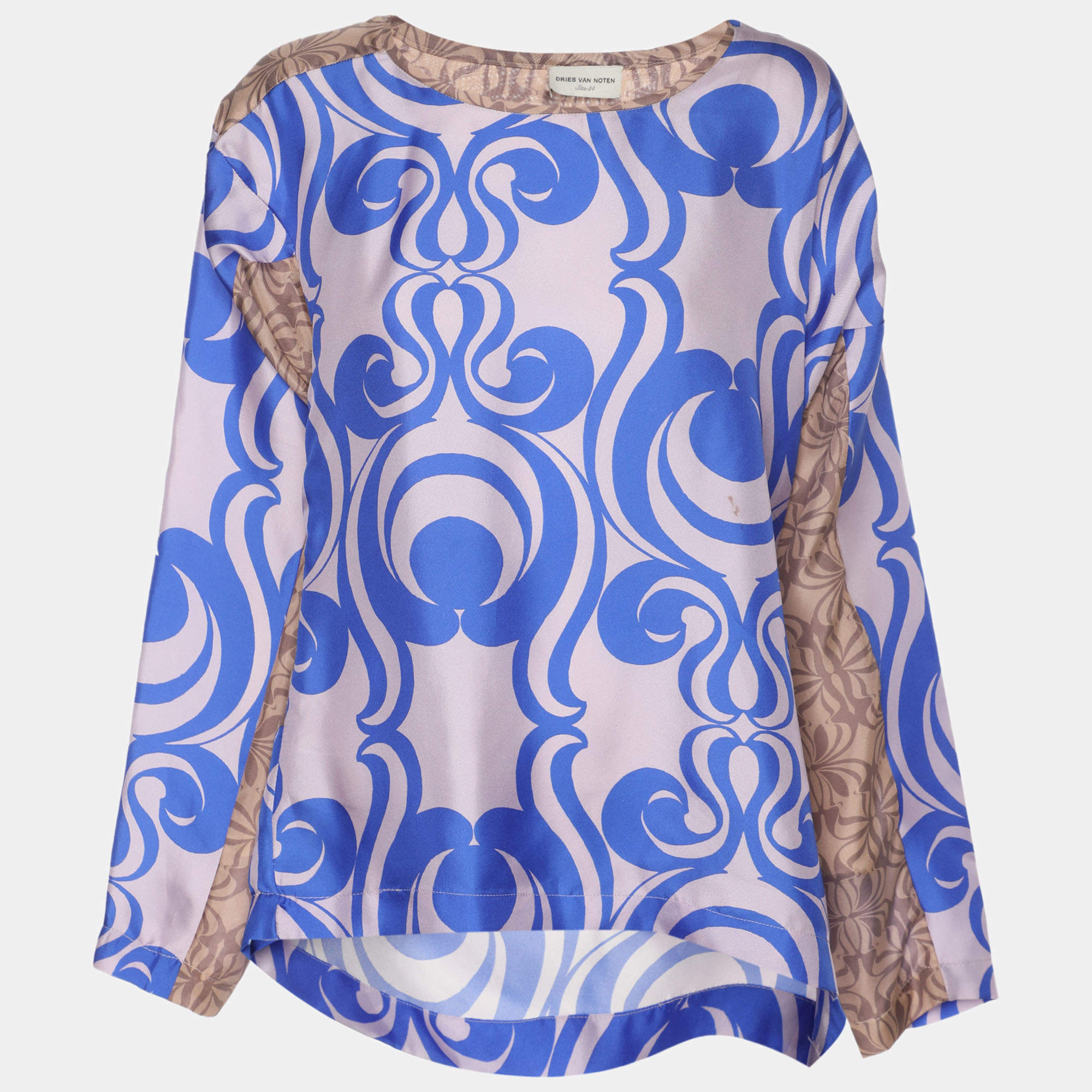 Pre Owned Dries van Noten Multicolor Printed Silk Blouse S