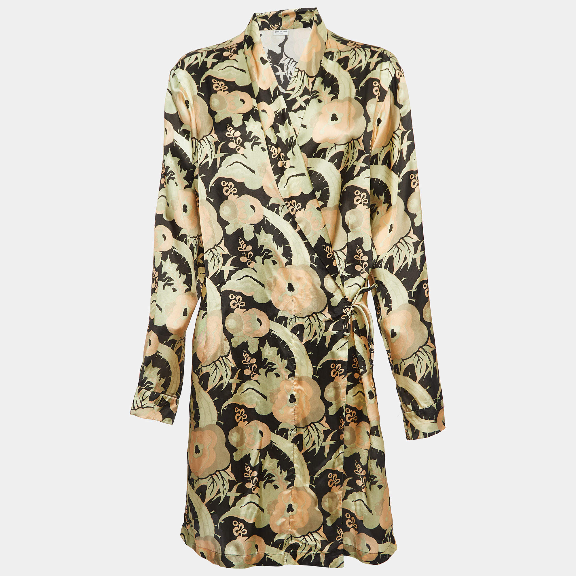 Dries van Noten Multicolor Floral Printed Satin Jacket L