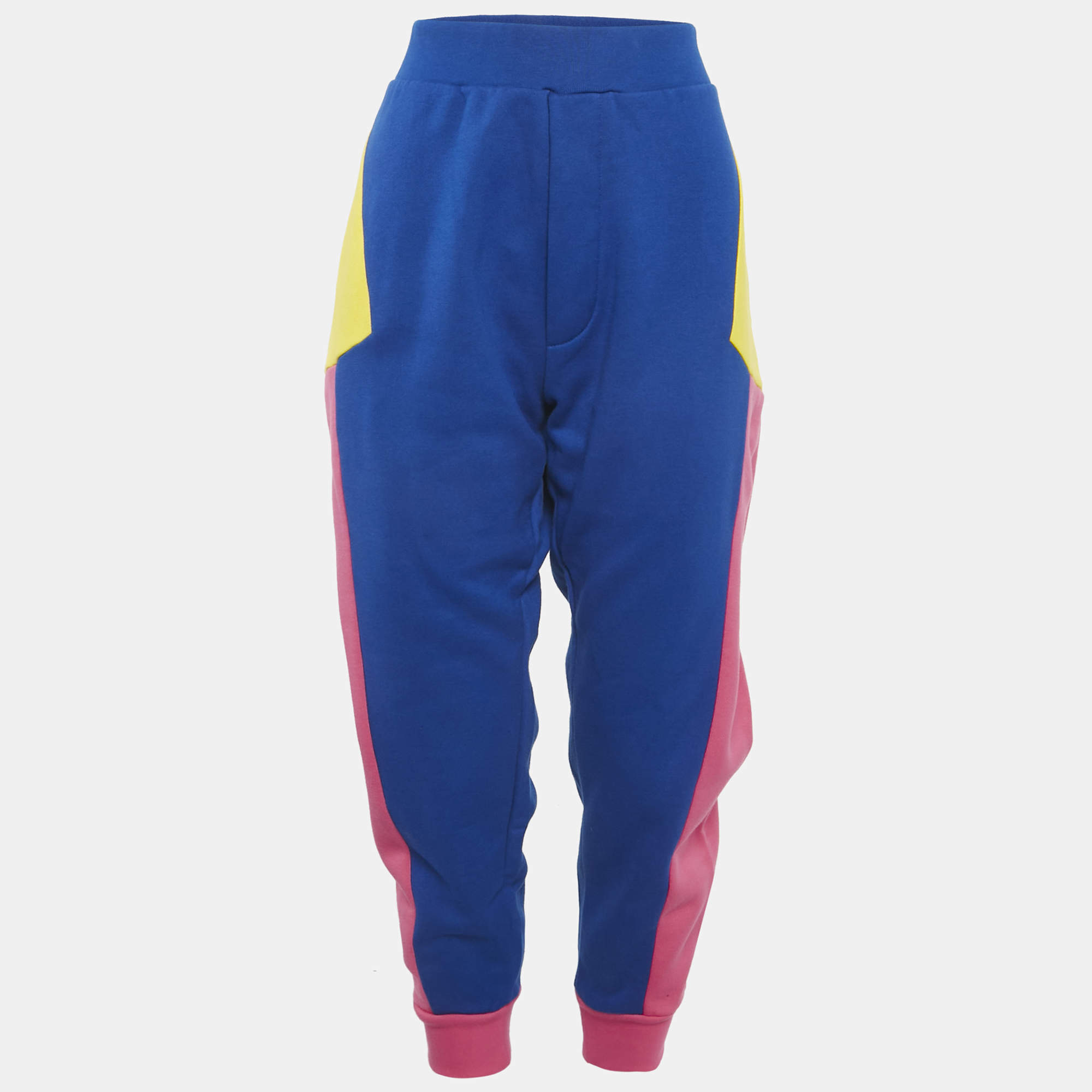 Pre Owned Dsquared2 Colorblocked Cotton Ski Joggers XL