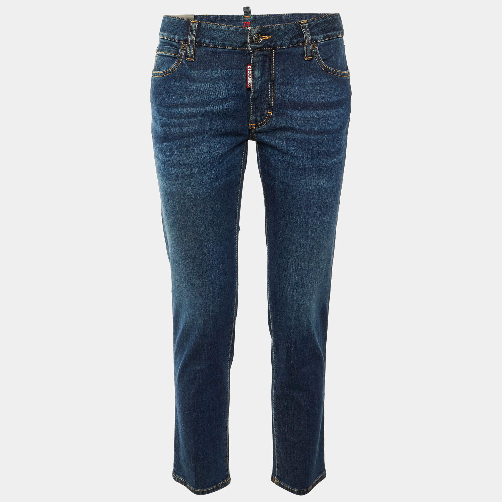 مملوكة مسبقًا بنطلون جينز ديسكويرد2 دنيم أزرق وسط متوسط تويجي - خصر 32"