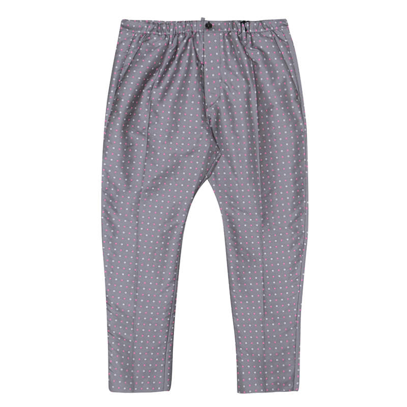 Dsquared2 Grey Contrast Floral Pattern Jacquard Pants XXL