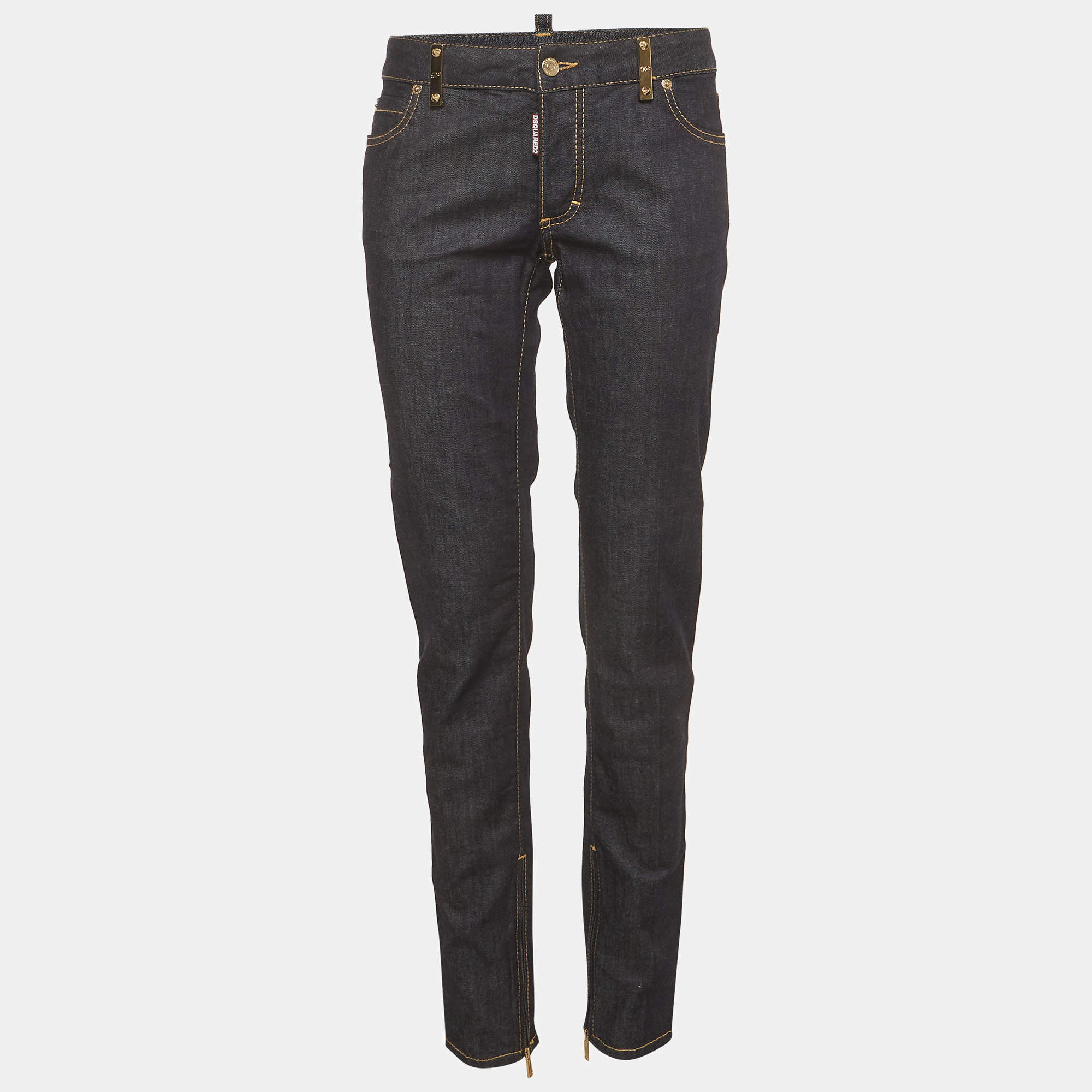 Pre Owned Dsquared2 Blue Denim Skinny Jeans L/Waist 34"