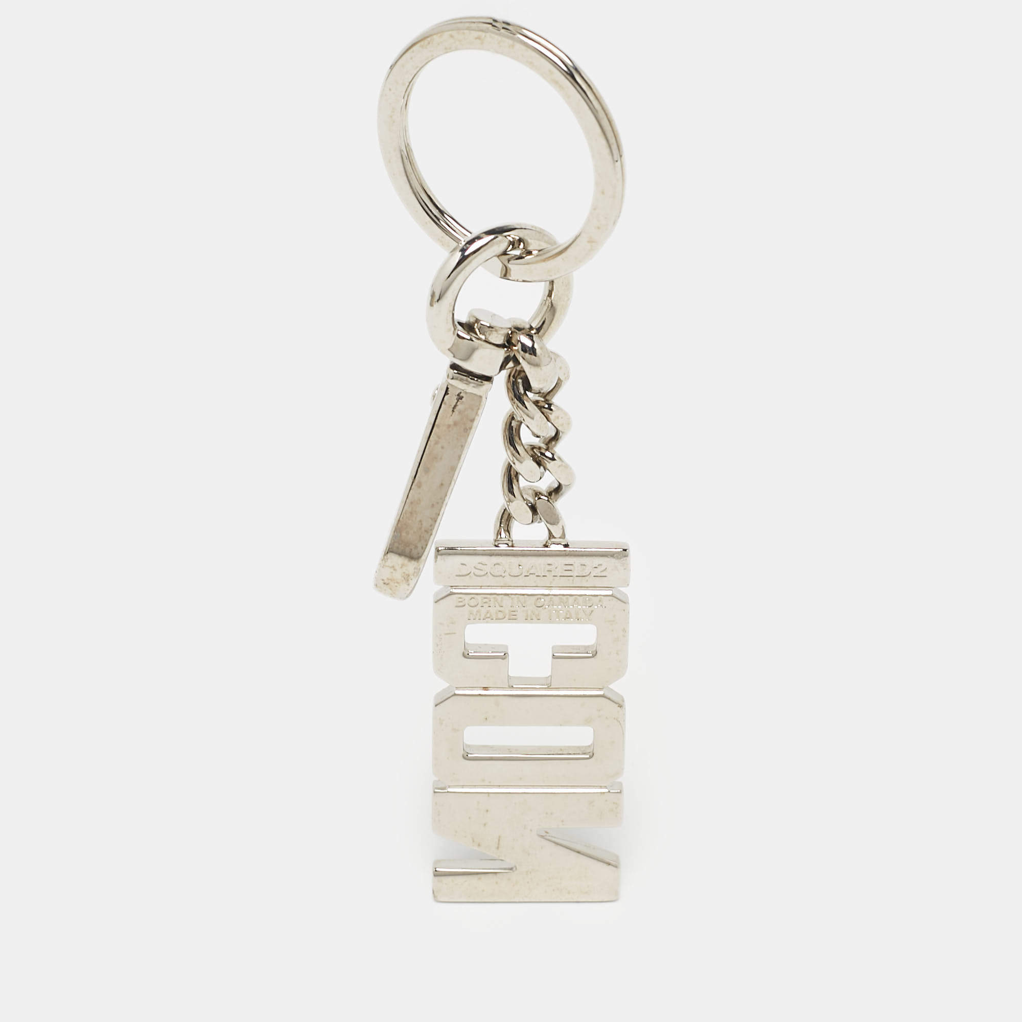 Dsquared2 Icon Logo Silver Tone Key Ring