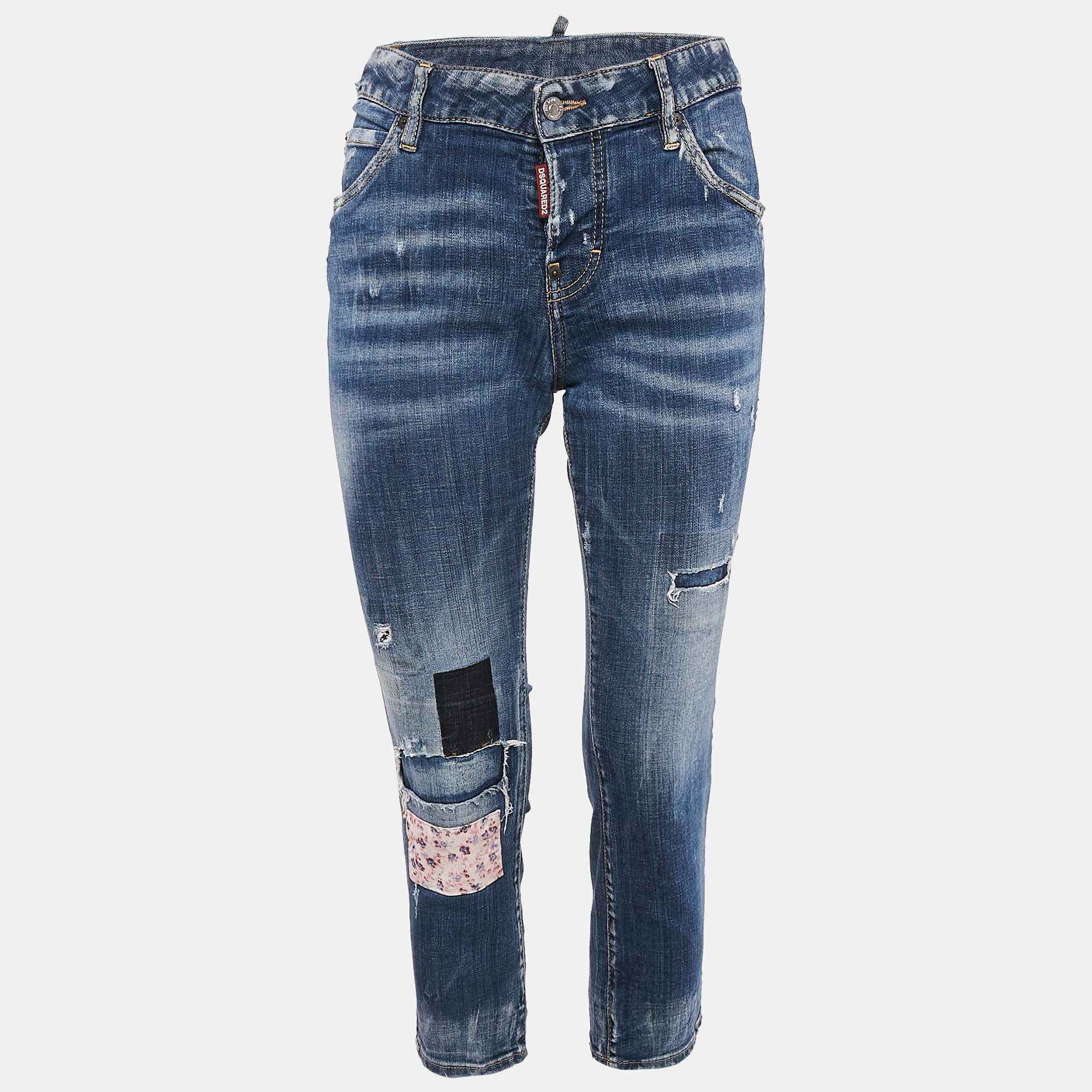 Dsquared2 Blue Distressed Denim Cool Girl Jeans S Waist 30"