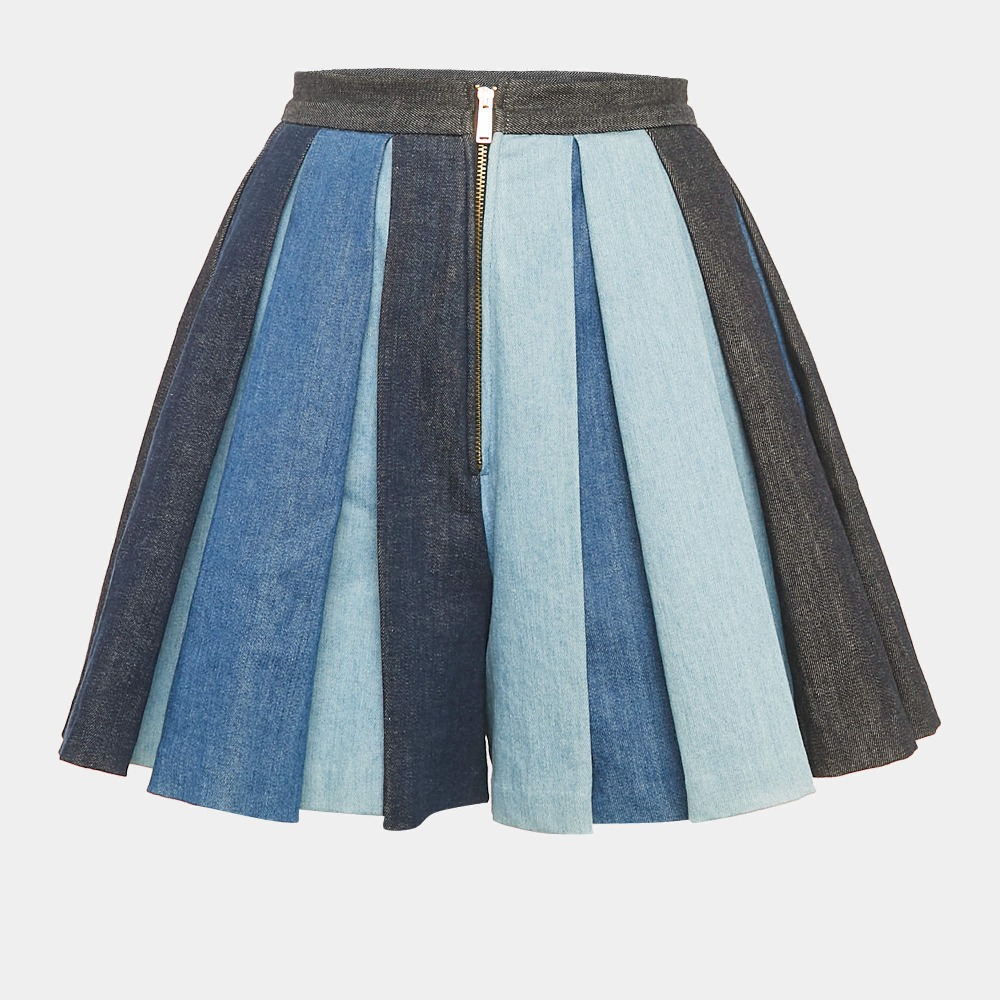 Dsquared2 Blue Denim Pleated Shorts XS