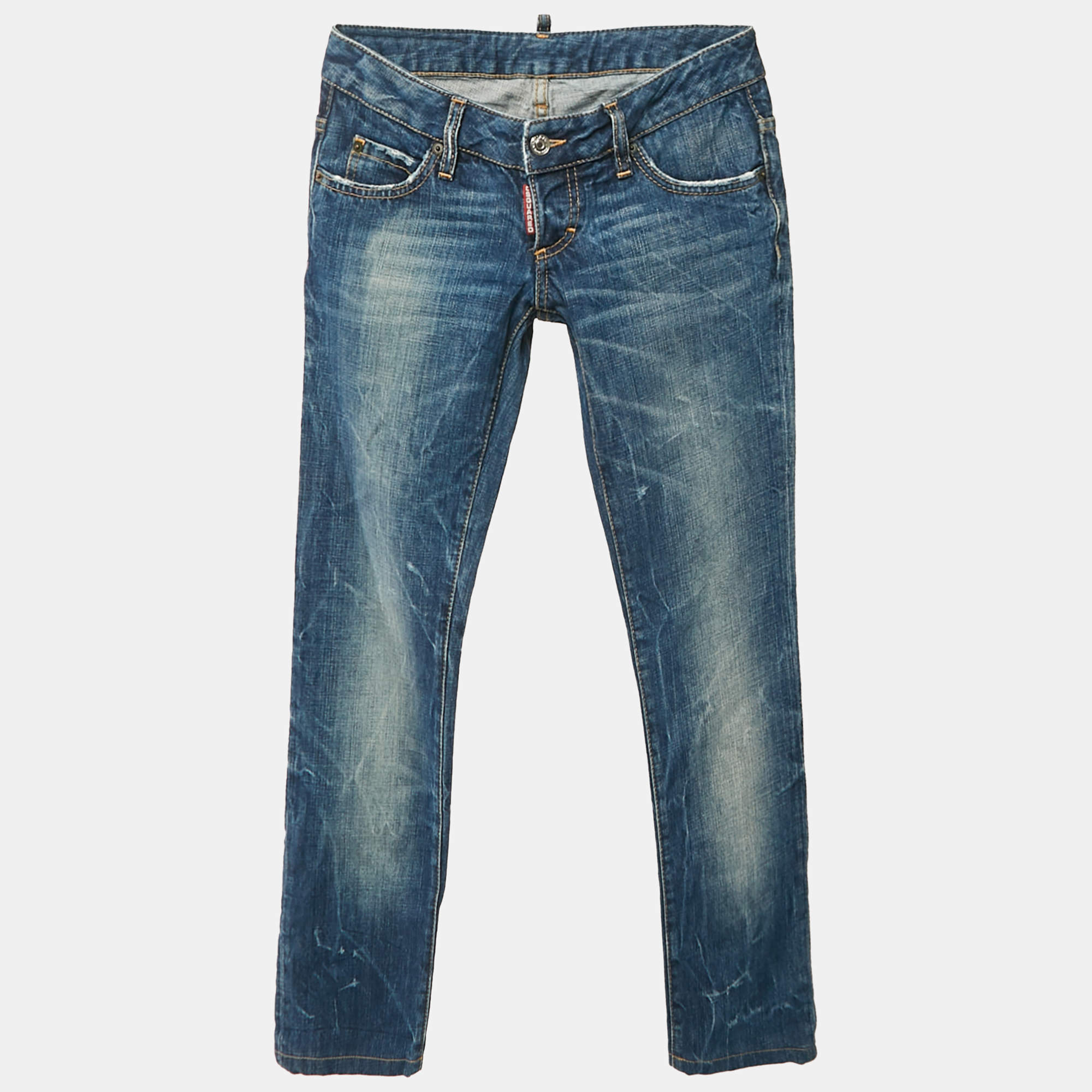 Pre Owned Dsquared2 Blue Washed Denim Jeans S Waist 29"