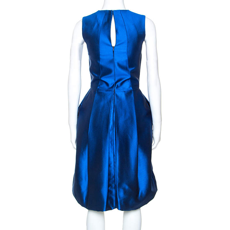 Dsquared2 Metallic Green Lame Fabric Bow Detail Sleeveless
