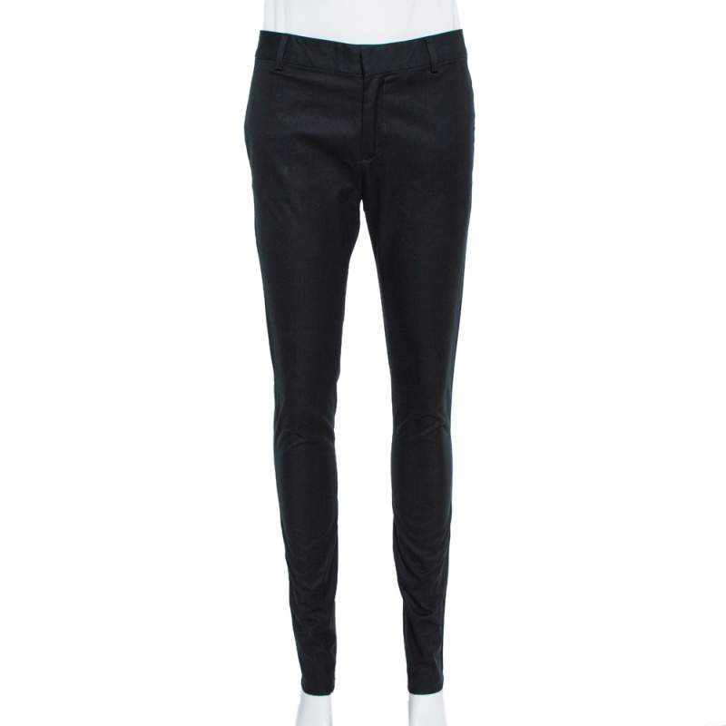 Dsquared2 Black Cotton Tapered Trousers M