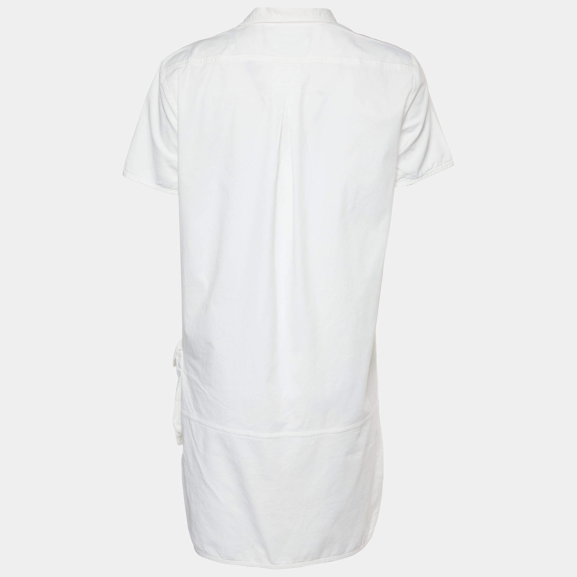 ワンピース DSQUARED2 Woman Dress White S73CU0316S24379 100 Dsquared2 White Cotton Button Front Shift Dress M Dsquared2