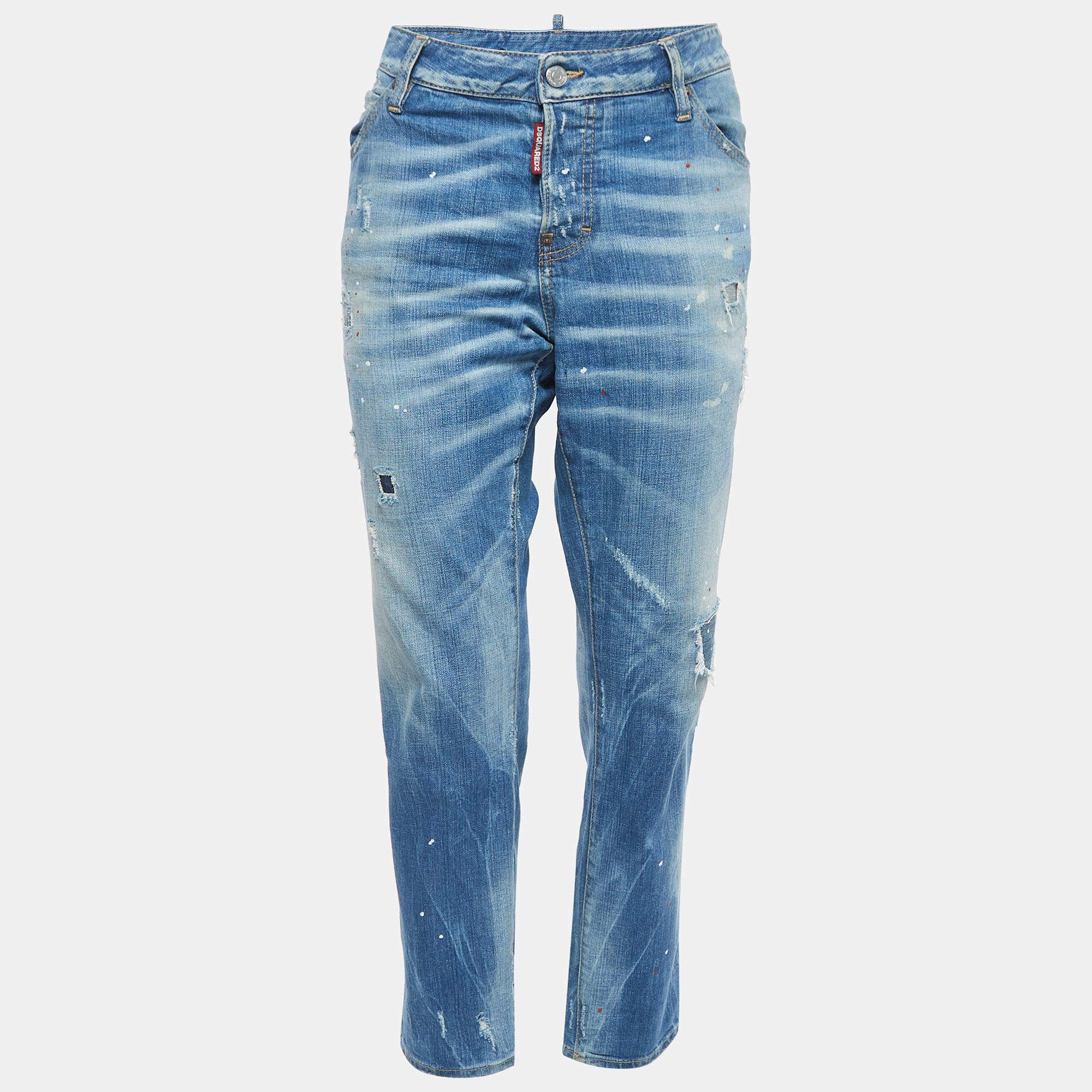 Dsquared2 Blue Washed & Distressed Denim Cool Girl Jeans M