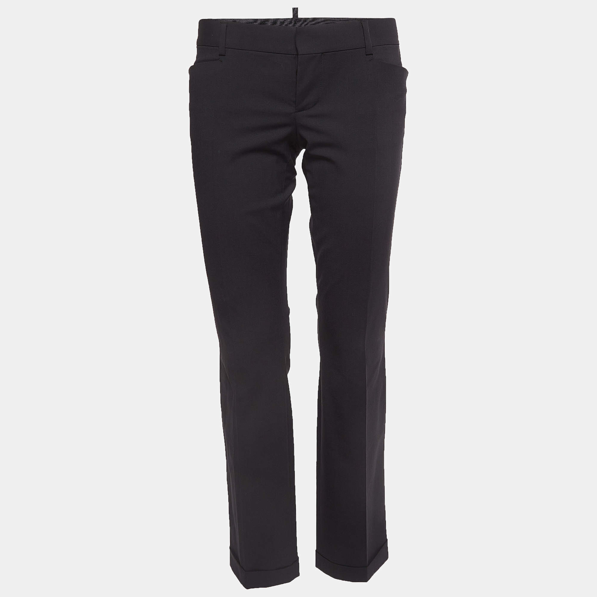 Dsquared2 Black Wool Trousers M