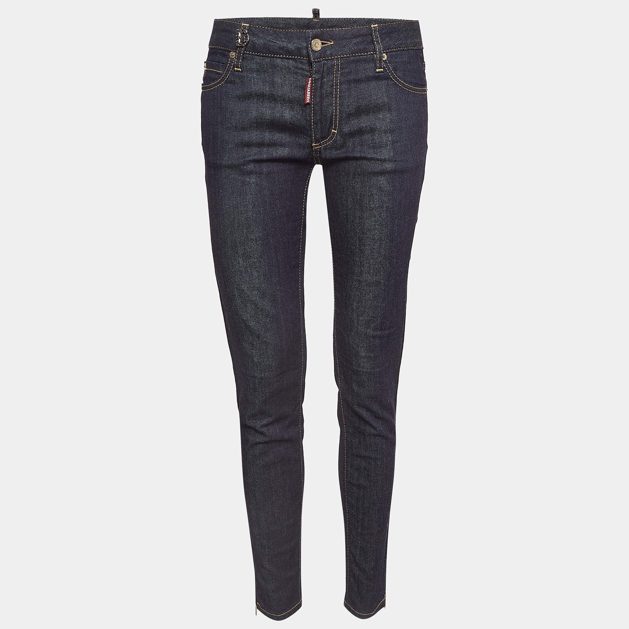 Dsquared2 Navy Blue Denim D Embellished Jeans M Waist 42"