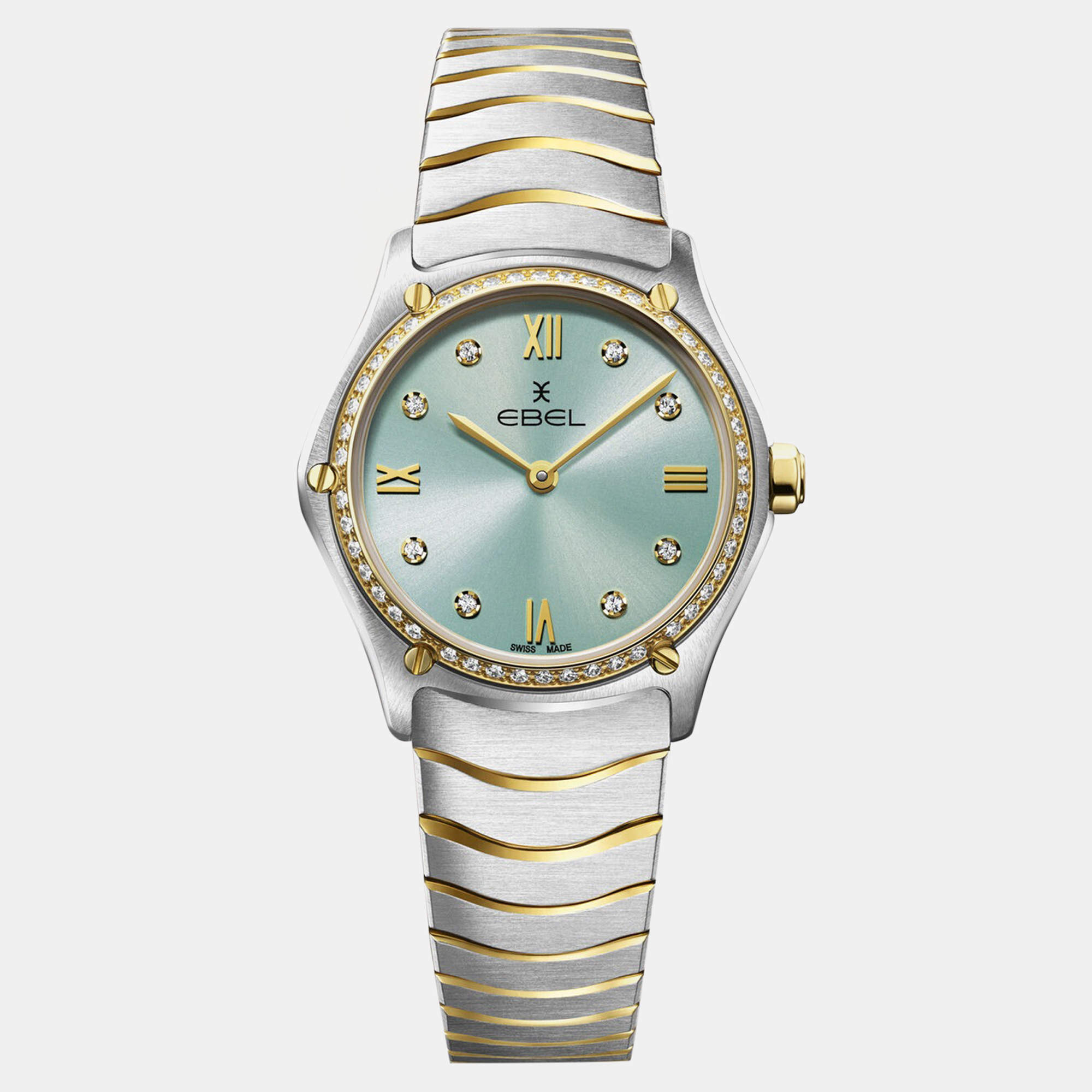 Ebel Green Stainless Steel Sport Classic 1216559 Quartz Women's Wristwatch 29 mm