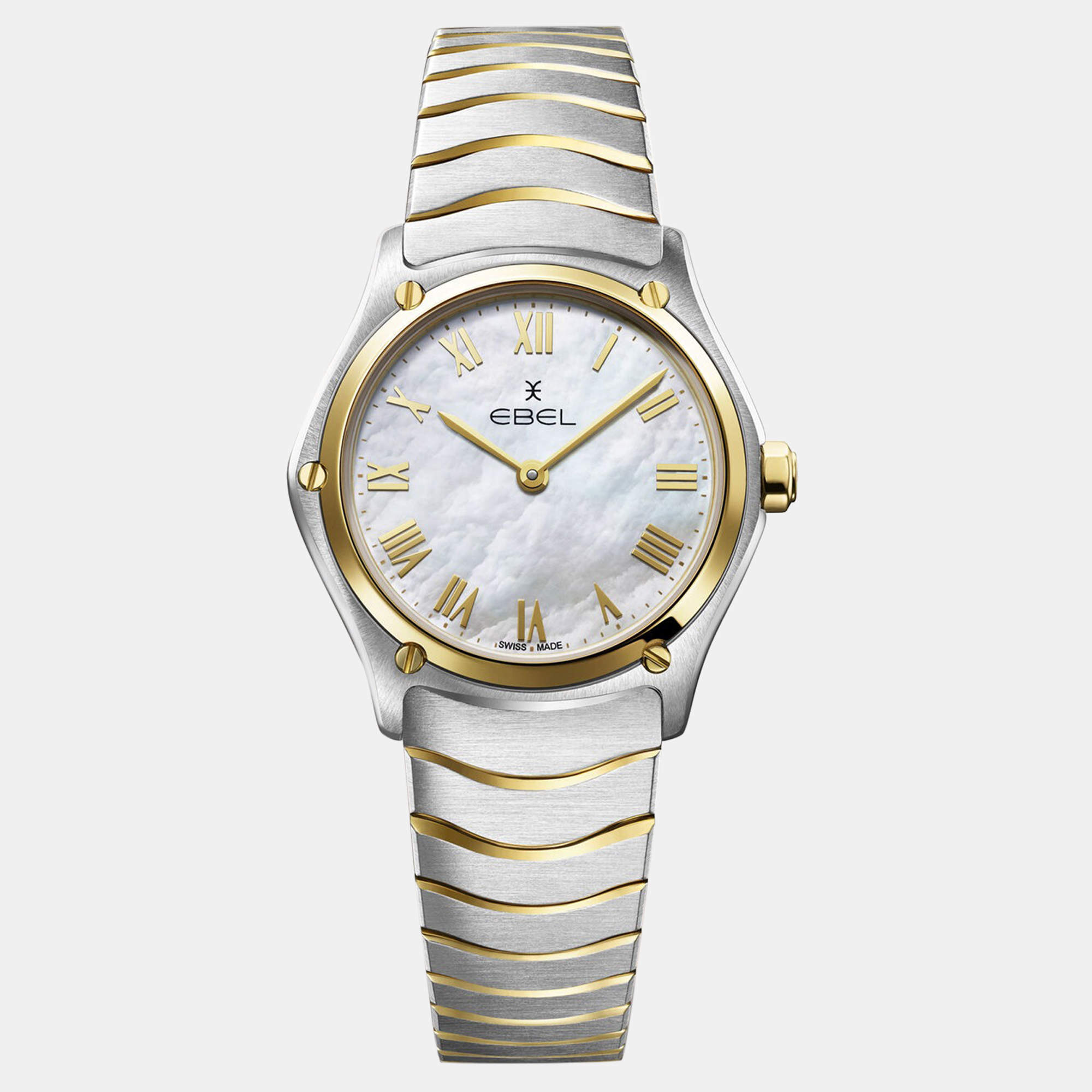 Ebel White Stainless Steel Wave 1216539 Quartz Women's Wristwatch 29 mm