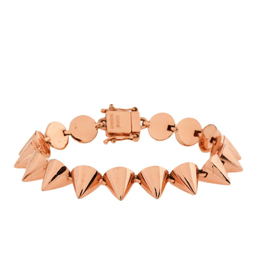 Eddie Borgo Rose Gold Tone Spiked Bracelet 