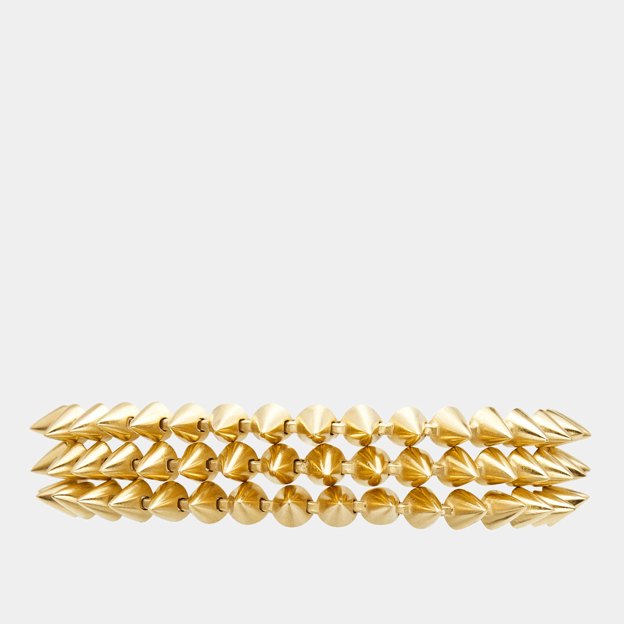 Eddie Borgo Mini Cone Triple Strand Gold Tone Bracelet