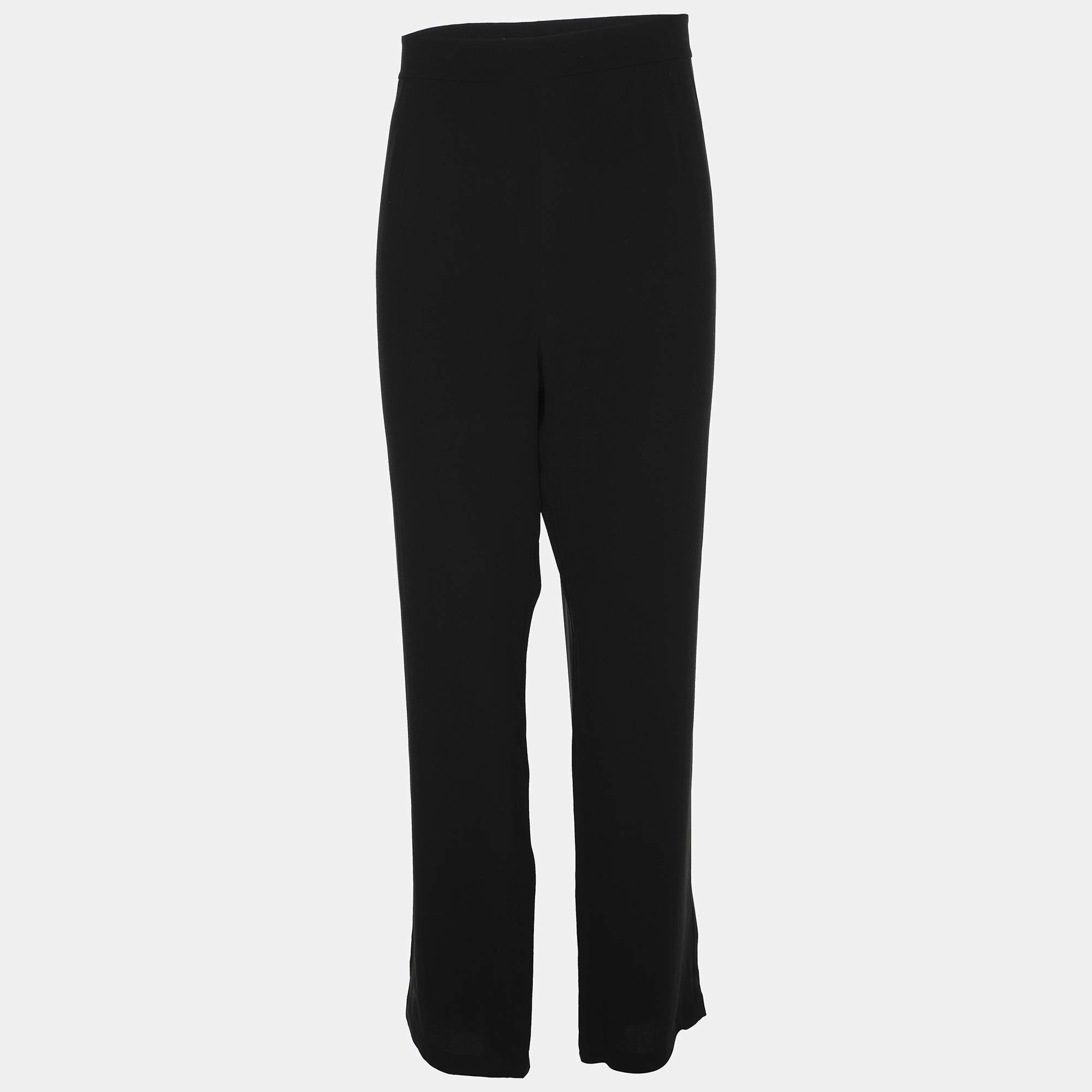 Pre Owned بنطلون إيلين فيشر حرير أسود ضخم جدًا