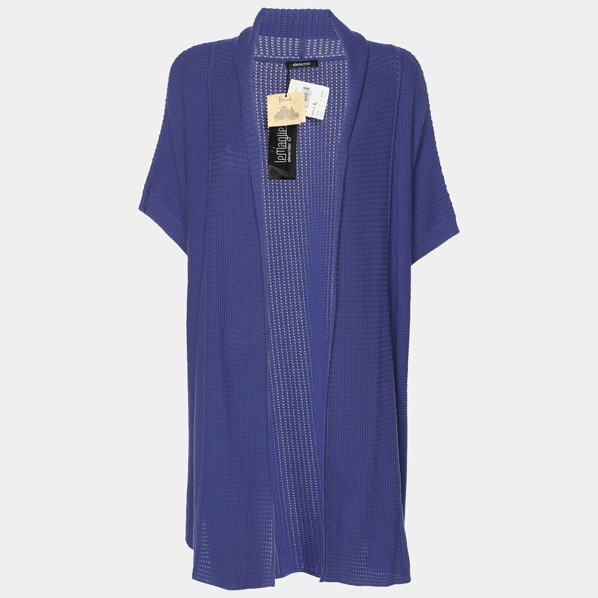 مملوكة مسبقًا Elena Miro Blue Knit Cardigan L