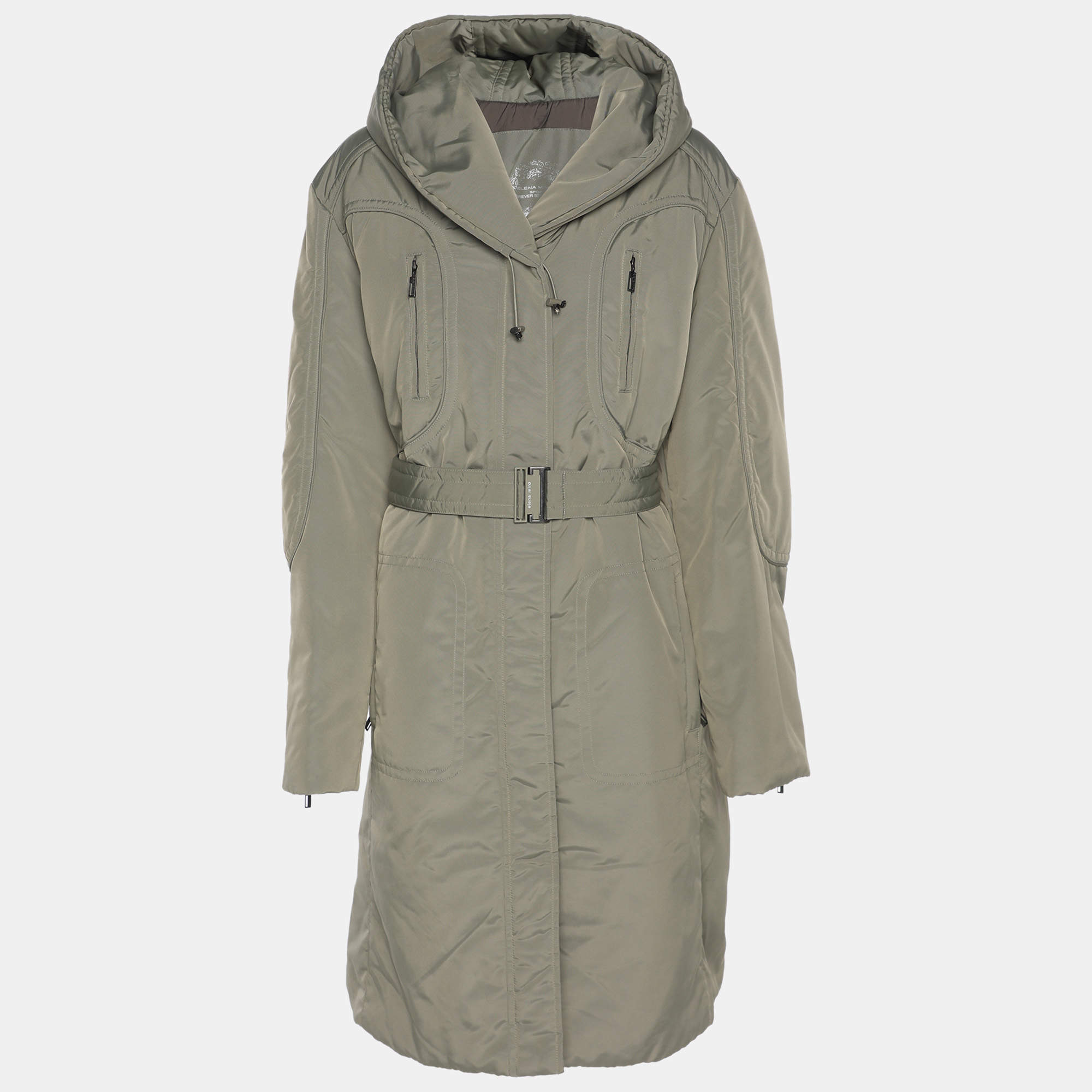 مملوكة مسبقًا جاكيت منفوخ نايلون رمادي رياضي إيلينا ميرو كبير جداً